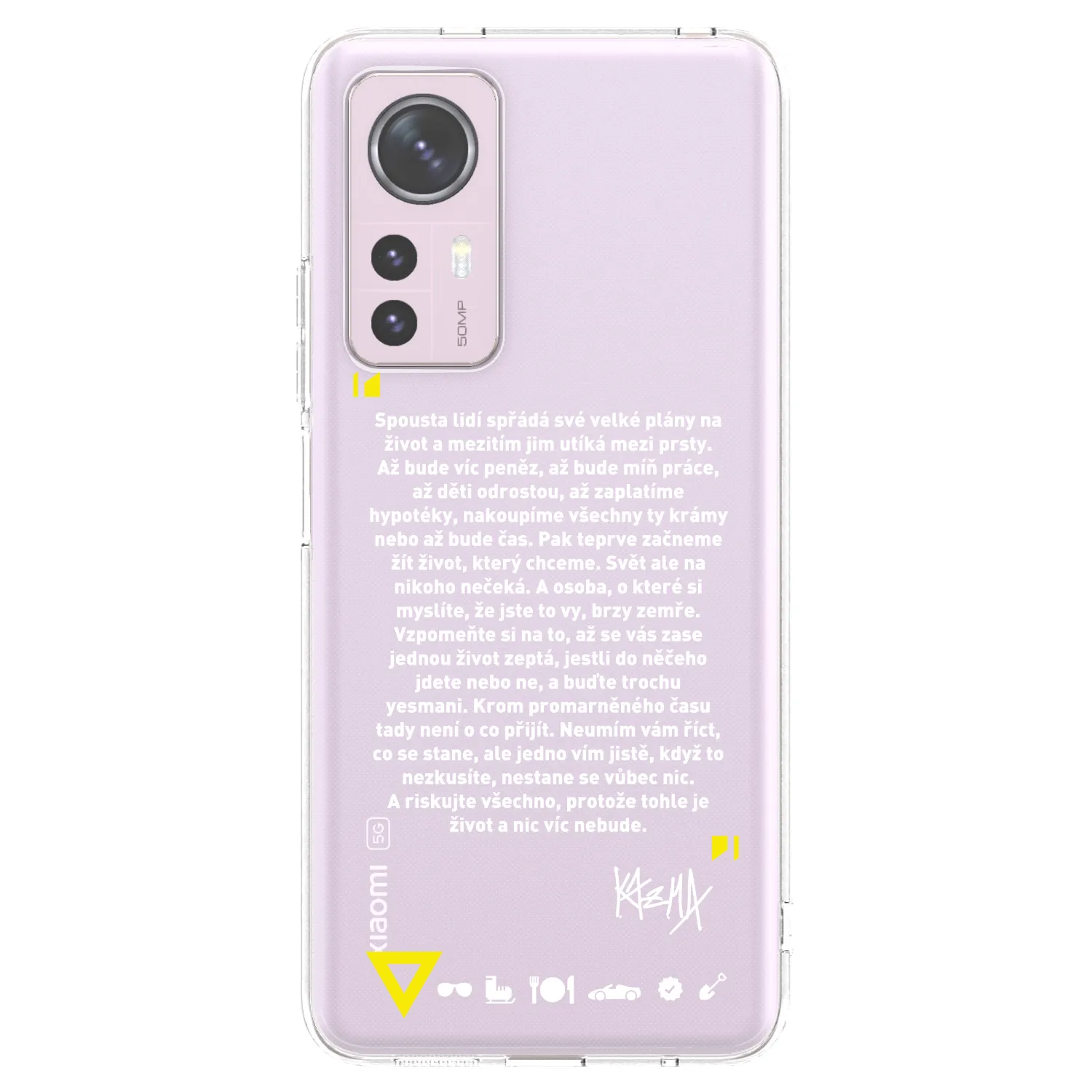 Picasee silikonový průhledný obal pro Xiaomi 12 - Kazma - BUĎTE TROCHU YESMANI