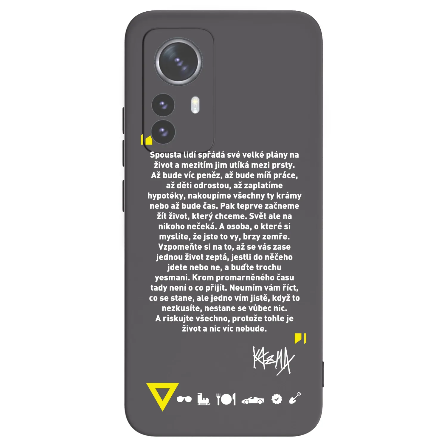 Picasee silikonový černý obal pro Xiaomi 12 Pro - Kazma - BUĎTE TROCHU YESMANI