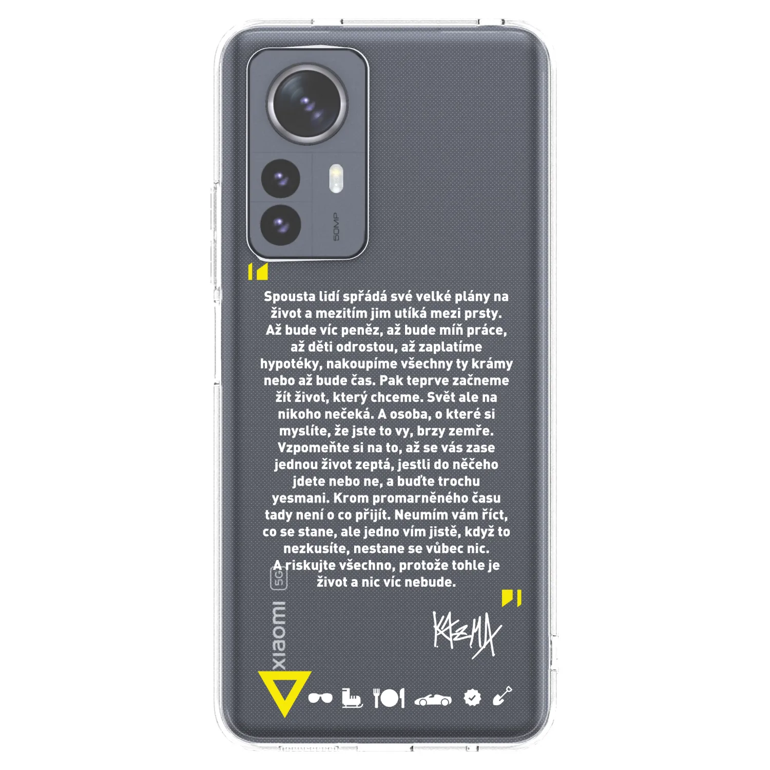 Picasee silikonový průhledný obal pro Xiaomi 12 Pro - Kazma - BUĎTE TROCHU YESMANI