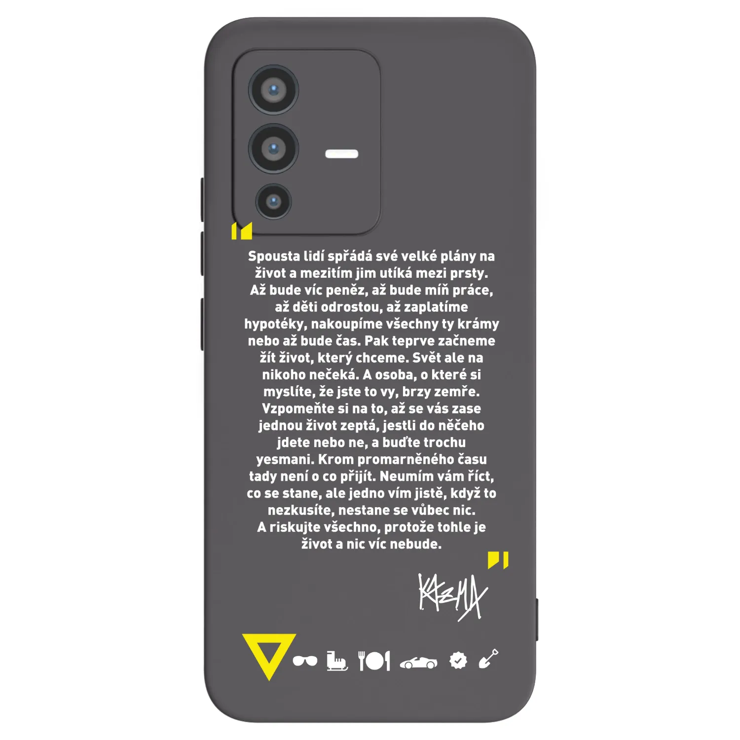 Picasee silikonový černý obal pro Vivo V23 5G - Kazma - BUĎTE TROCHU YESMANI