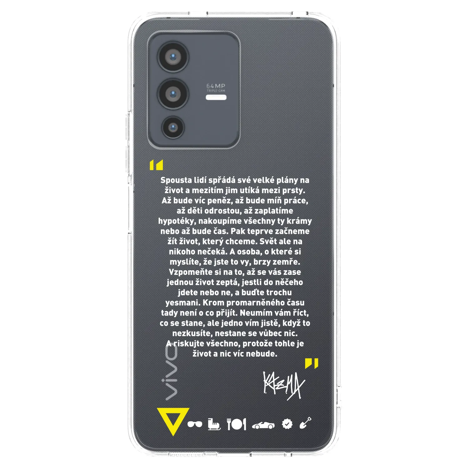 Picasee silikonový průhledný obal pro Vivo V23 5G - Kazma - BUĎTE TROCHU YESMANI