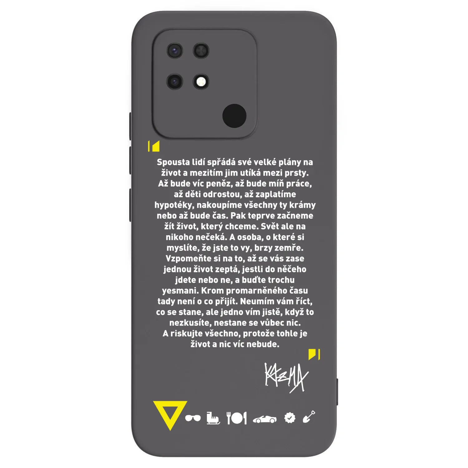 Picasee silikonový černý obal pro Xiaomi Redmi 10C - Kazma - BUĎTE TROCHU YESMANI