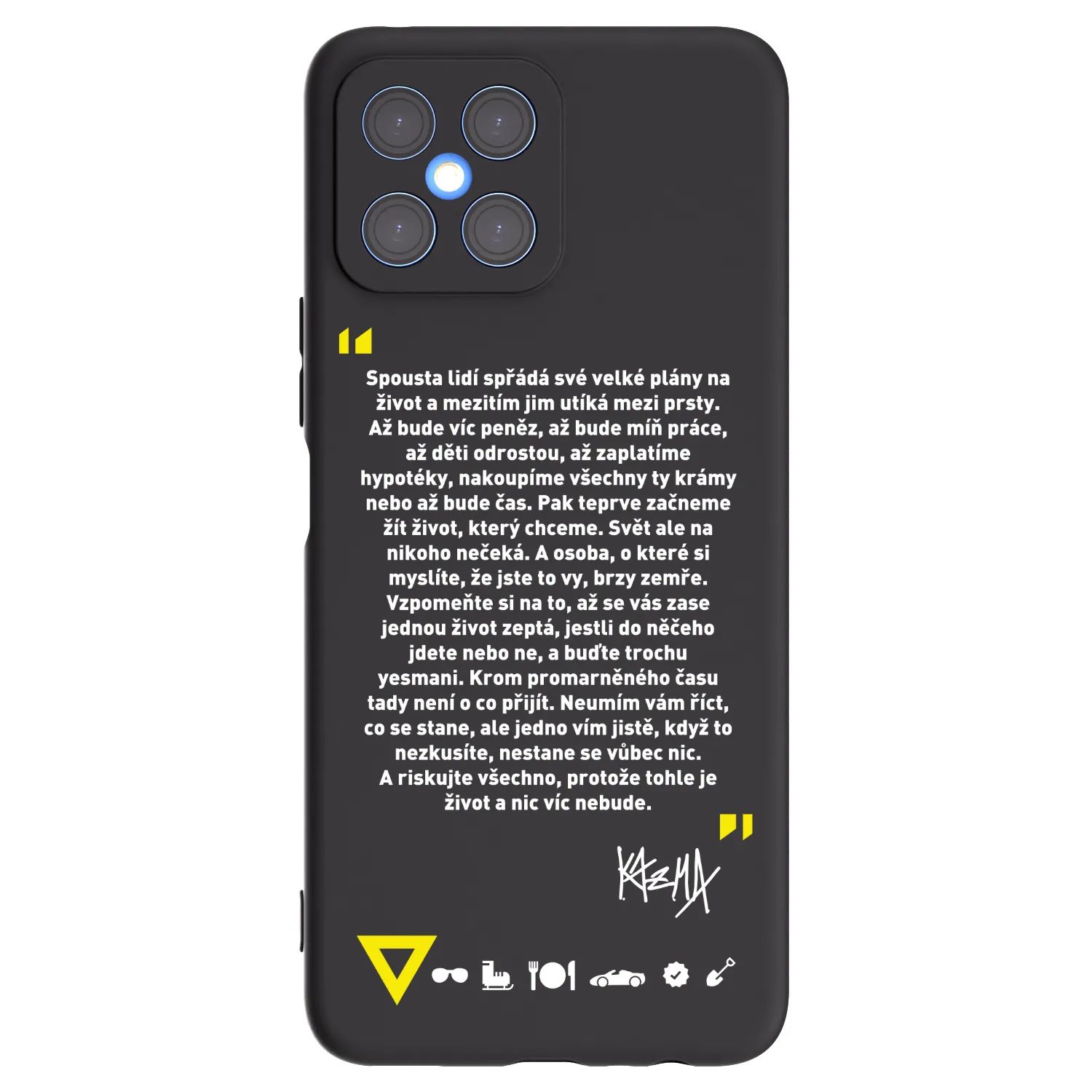 Picasee silikonový černý obal pro Honor X8 4G - Kazma - BUĎTE TROCHU YESMANI