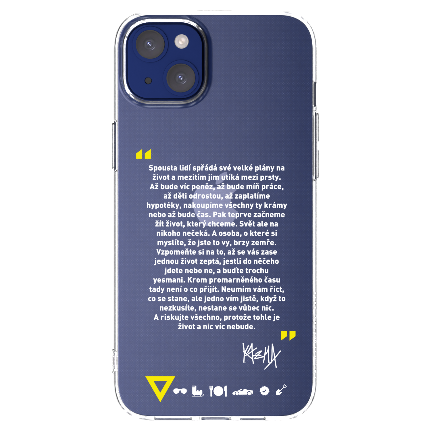 Picasee silikonový průhledný obal pro Apple iPhone 14 Plus - Kazma - BUĎTE TROCHU YESMANI