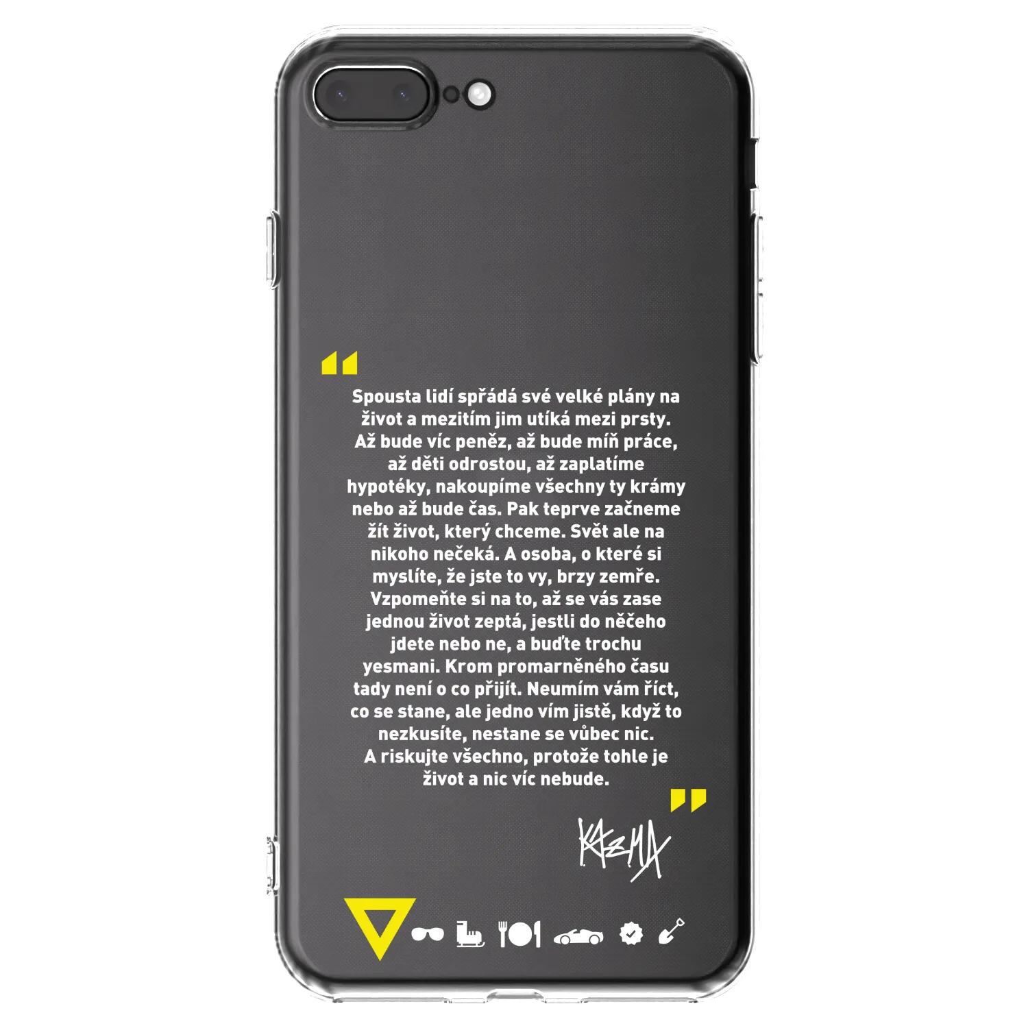 Picasee silikonový průhledný obal pro Apple iPhone 8 Plus - Kazma - BUĎTE TROCHU YESMANI