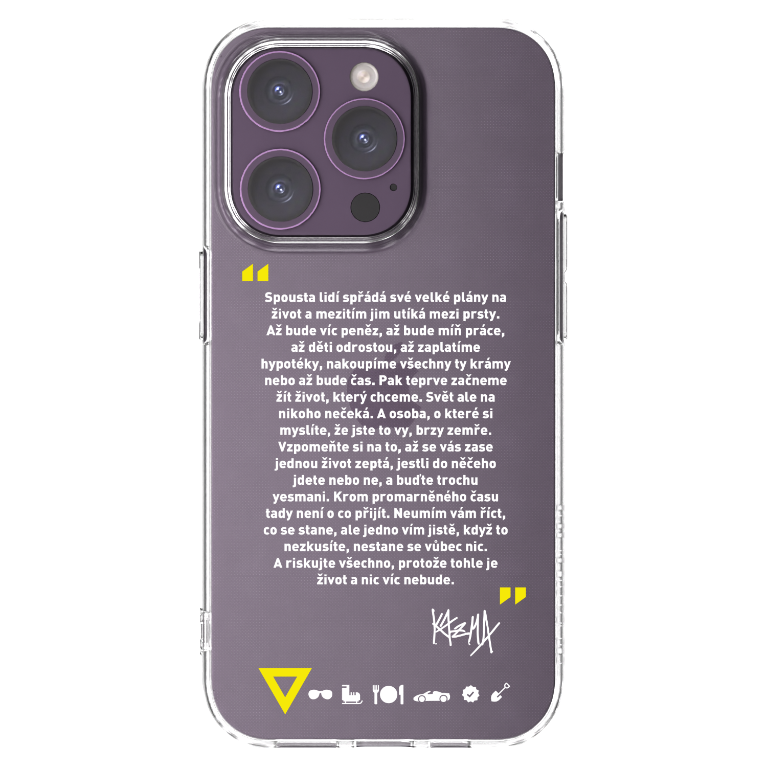 Picasee silikonový průhledný obal pro Apple iPhone 14 Pro - Kazma - BUĎTE TROCHU YESMANI