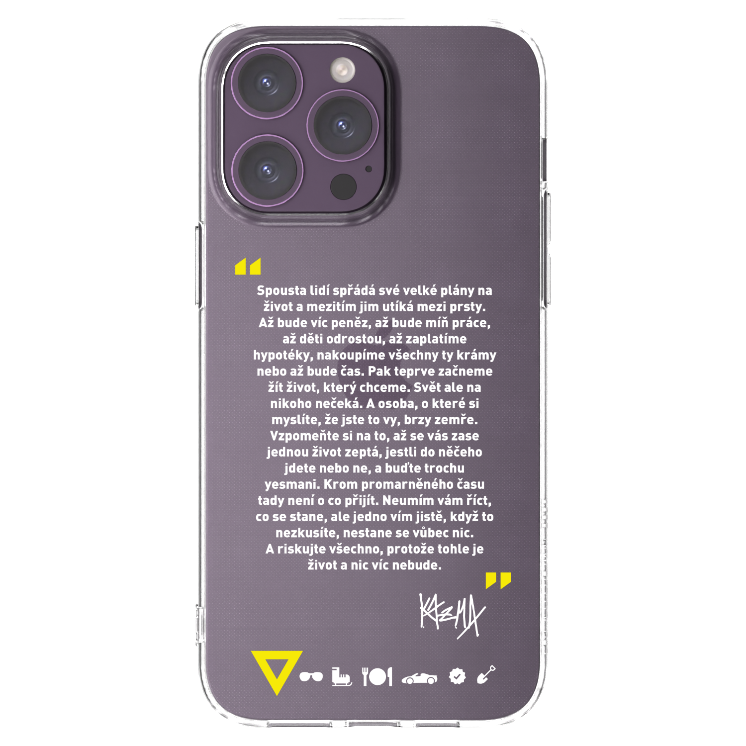 Picasee silikonový průhledný obal pro Apple iPhone 14 Pro Max - Kazma - BUĎTE TROCHU YESMANI