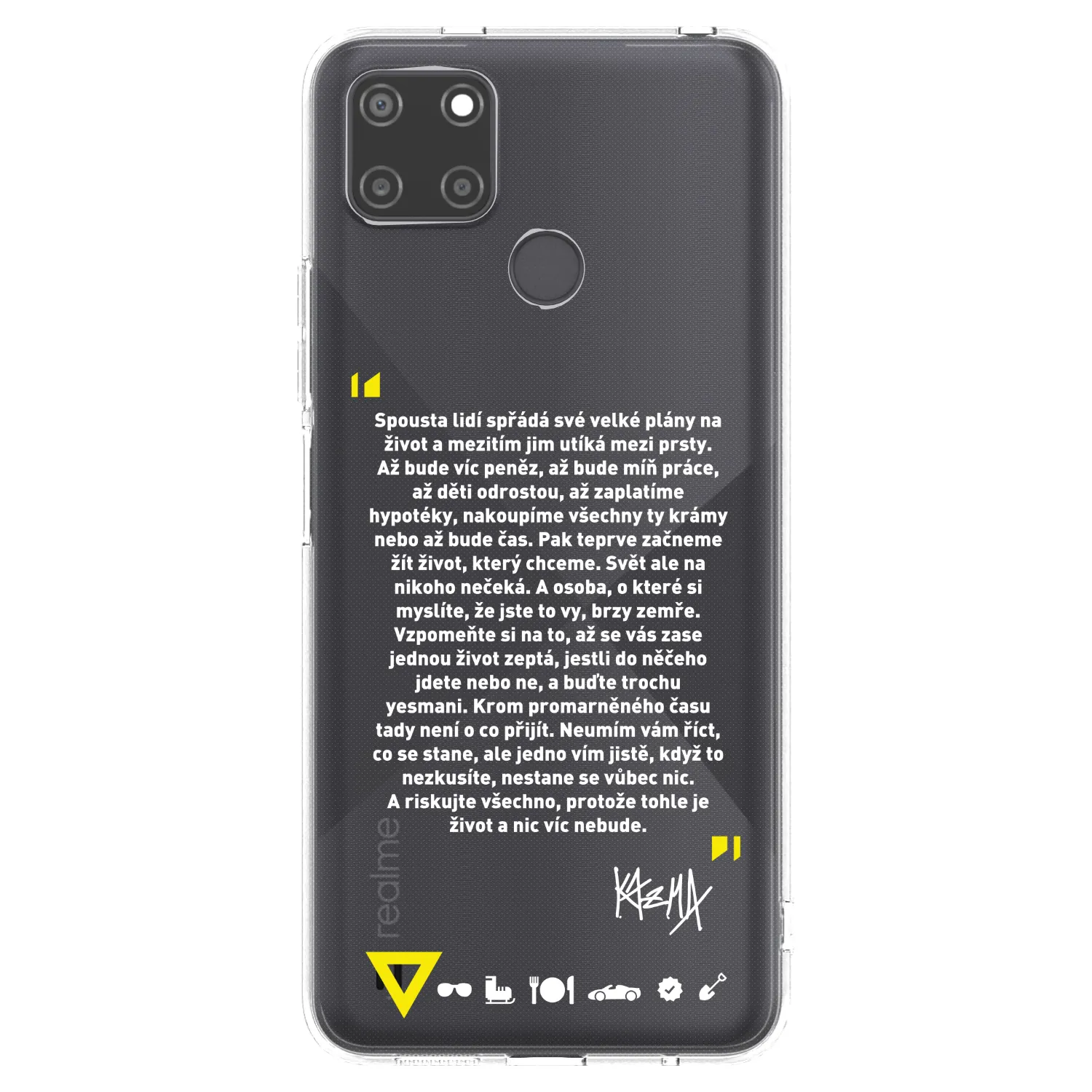 Picasee silikonový průhledný obal pro Realme C21Y - Kazma - BUĎTE TROCHU YESMANI