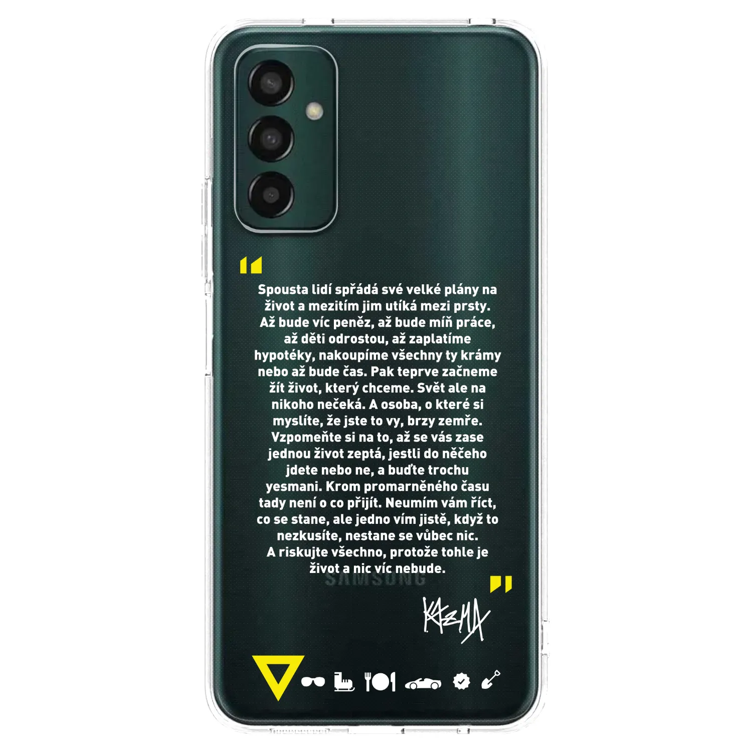 Picasee silikonový průhledný obal pro Samsung Galaxy M13 M135F - Kazma - BUĎTE TROCHU YESMANI