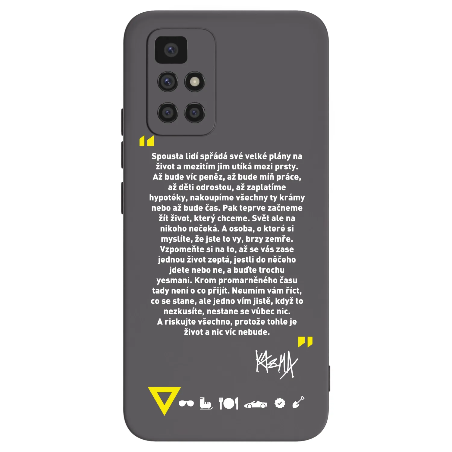 Picasee silikonový černý obal pro Xiaomi Redmi 10 (2022) - Kazma - BUĎTE TROCHU YESMANI