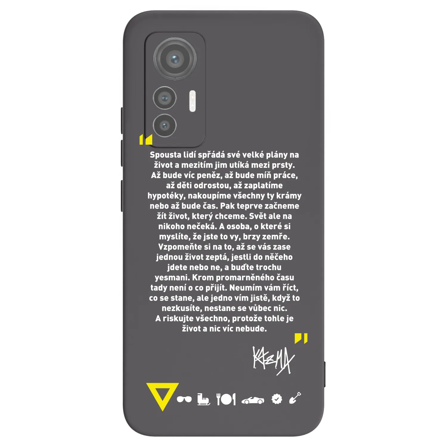 Picasee silikonový černý obal pro Xiaomi 12 Lite - Kazma - BUĎTE TROCHU YESMANI