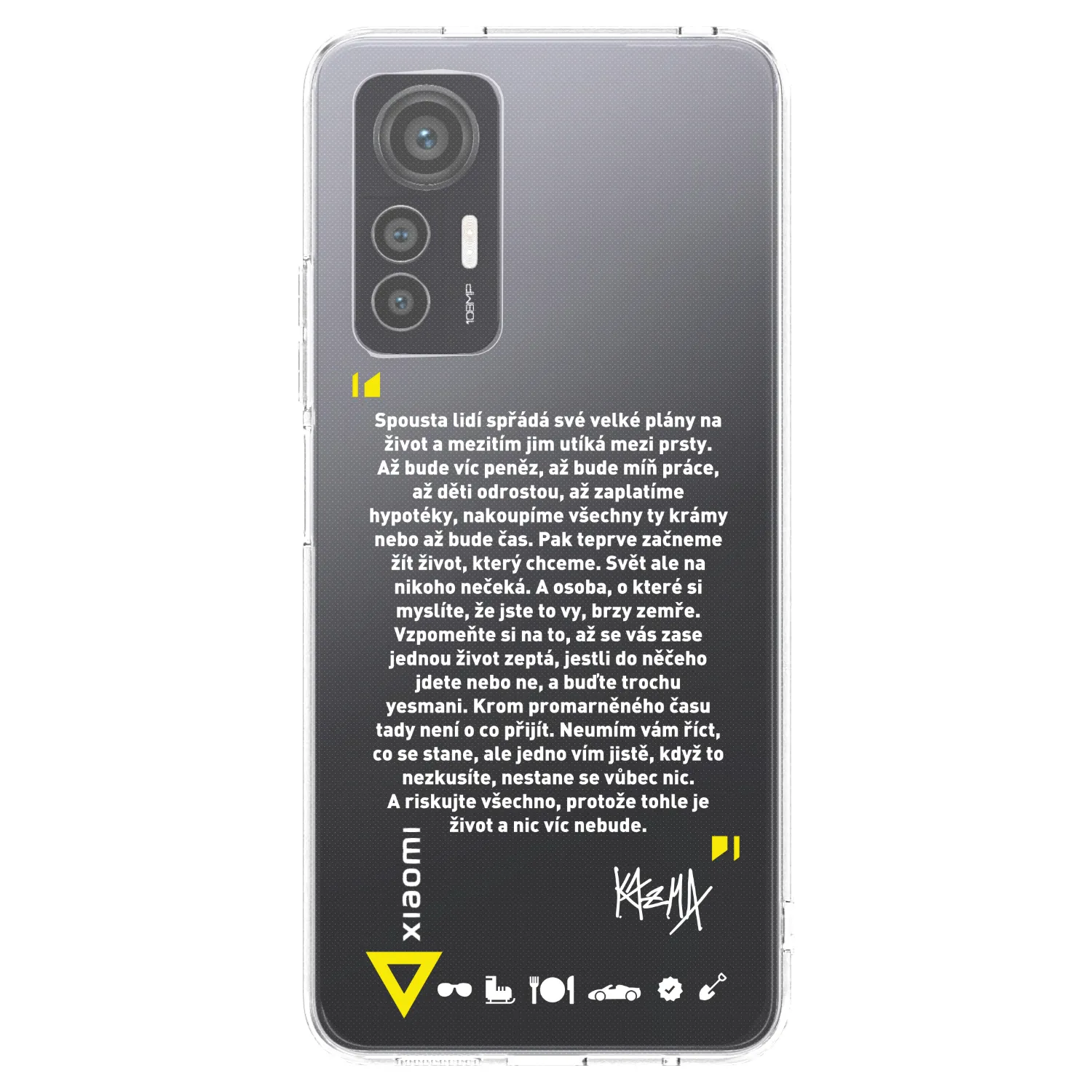 Picasee silikonový průhledný obal pro Xiaomi 12 Lite - Kazma - BUĎTE TROCHU YESMANI