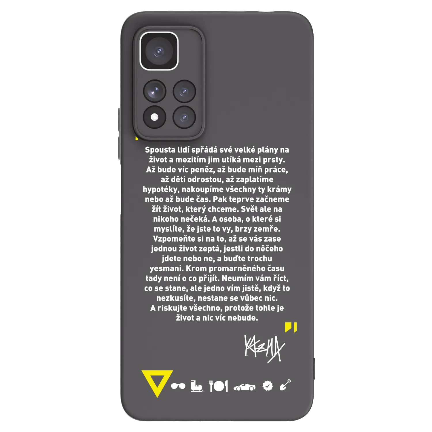 Picasee silikonový černý obal pro Xiaomi Redmi Note 11 Pro+ 5G - Kazma - BUĎTE TROCHU YESMANI