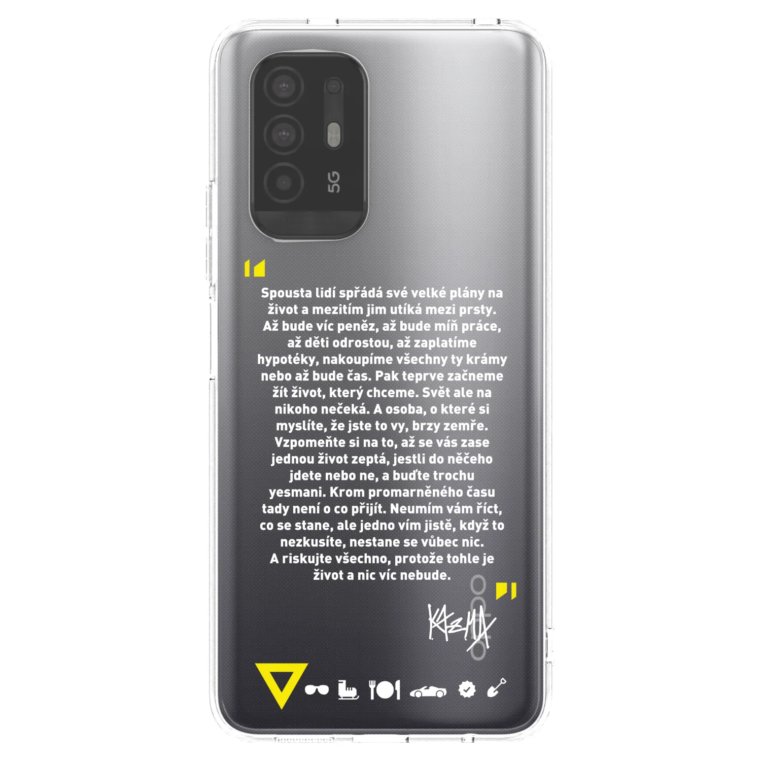 Picasee silikonový průhledný obal pro OPPO A94 5G - Kazma - BUĎTE TROCHU YESMANI