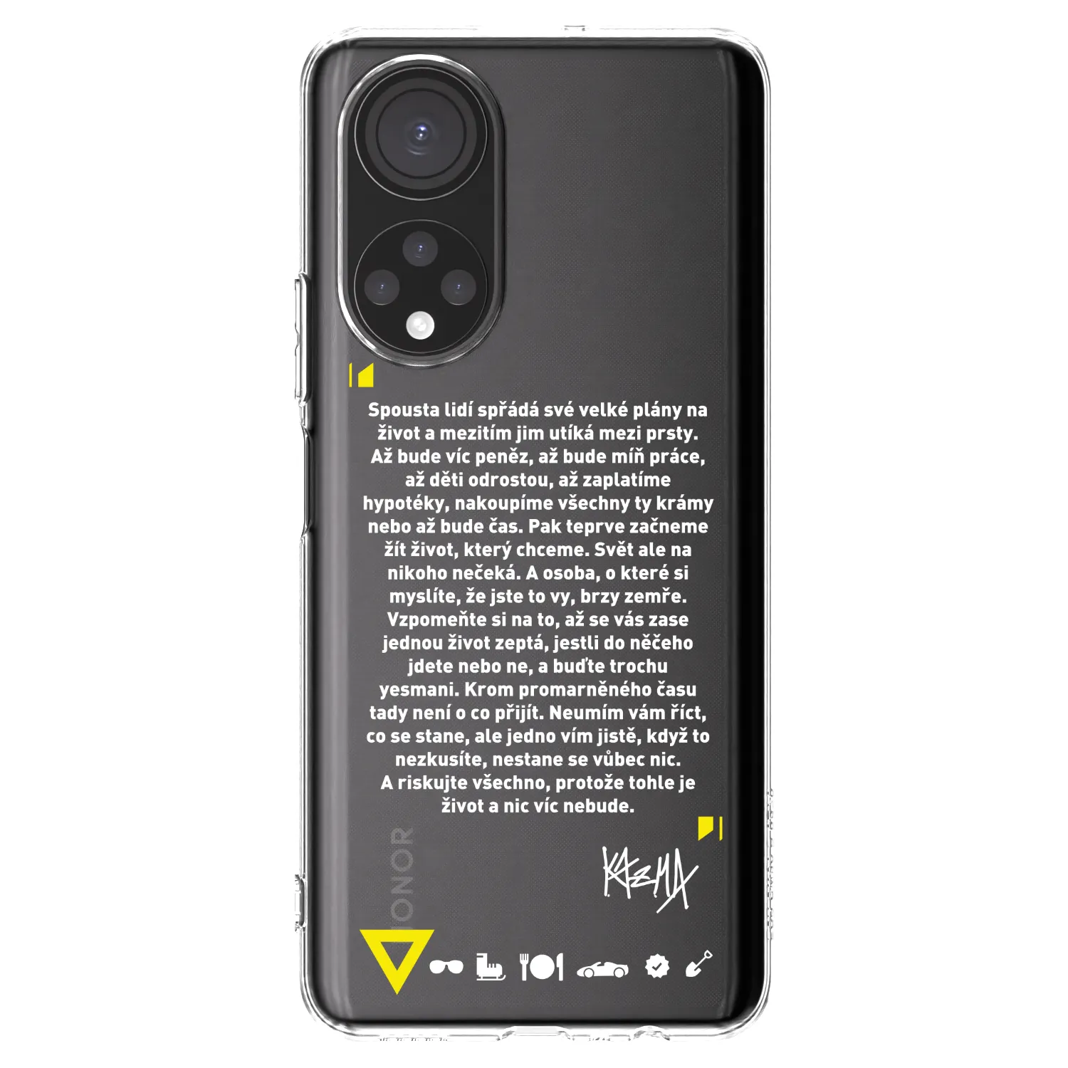 Picasee silikonový průhledný obal pro Honor X7 - Kazma - BUĎTE TROCHU YESMANI