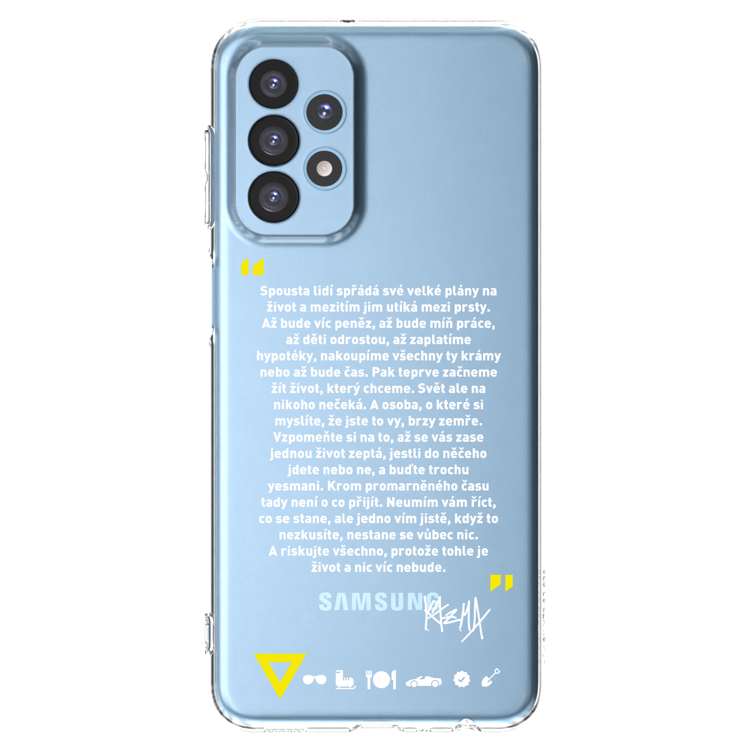 Picasee silikonový průhledný obal pro Samsung Galaxy A23 A235F 4G - Kazma - BUĎTE TROCHU YESMANI