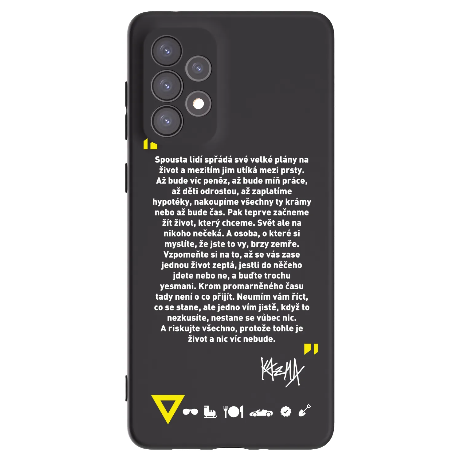Picasee silikonový černý obal pro Samsung Galaxy A73 5G - Kazma - BUĎTE TROCHU YESMANI