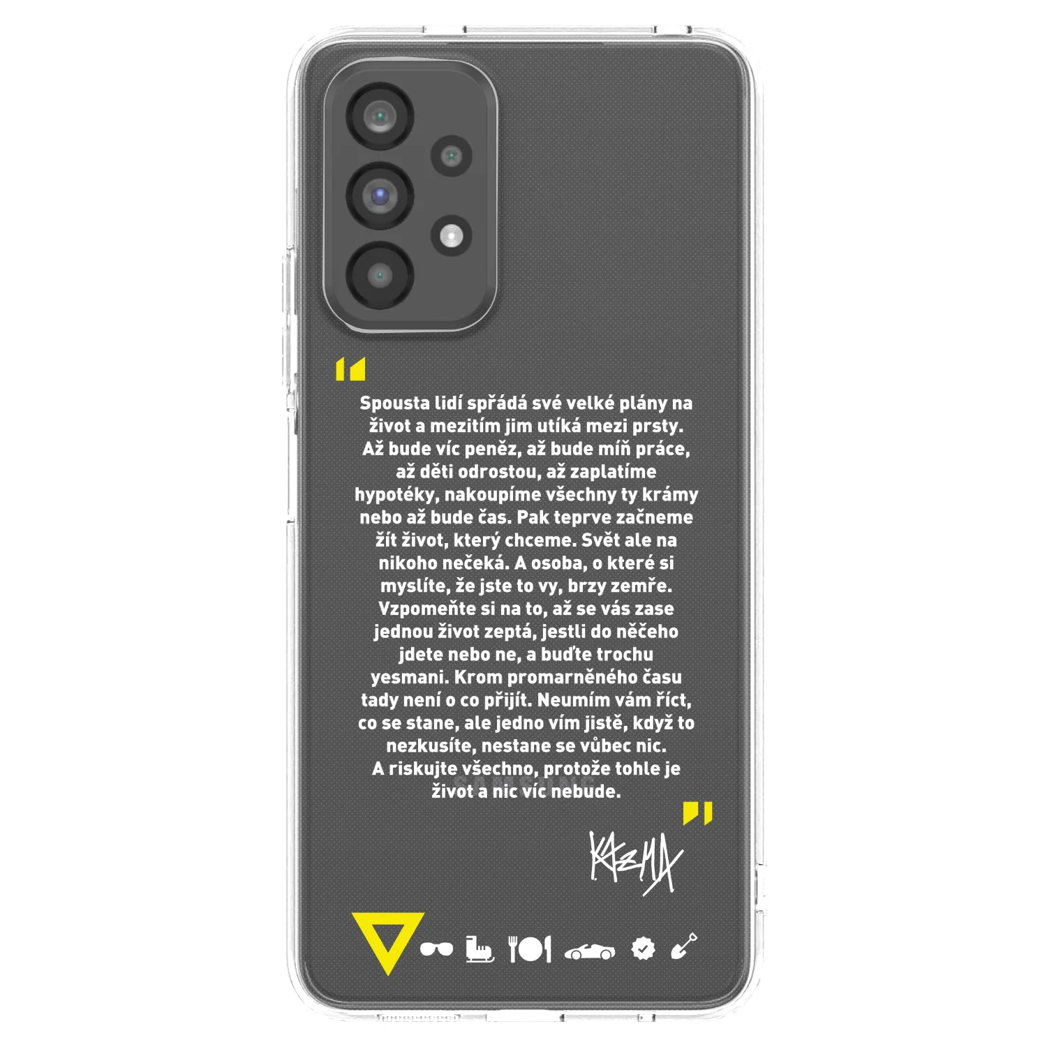 Picasee silikonový průhledný obal pro Samsung Galaxy A73 5G - Kazma - BUĎTE TROCHU YESMANI