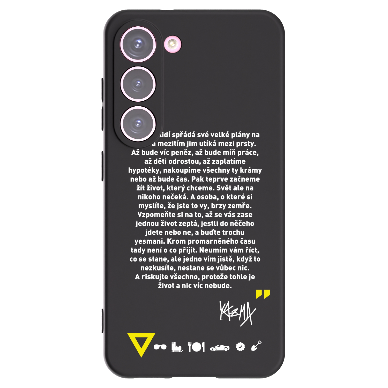 Picasee silikonový černý obal pro Samsung Galaxy S23 5G - Kazma - BUĎTE TROCHU YESMANI