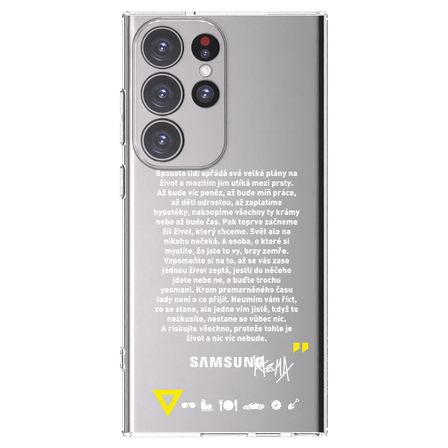Picasee silikonový průhledný obal pro Samsung Galaxy S23 Ultra 5G - Kazma - BUĎTE TROCHU YESMANI