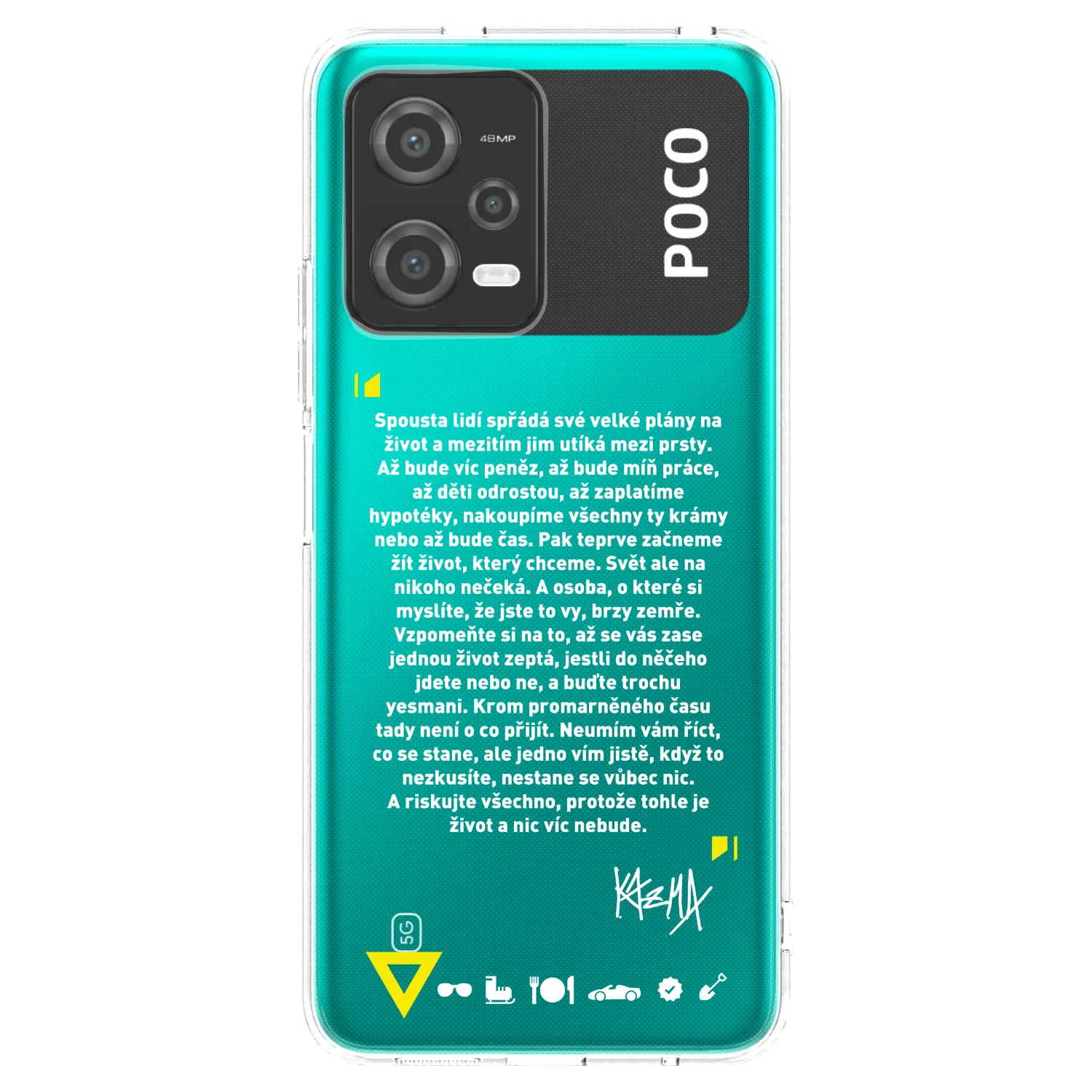 Picasee silikonový průhledný obal pro Xiaomi Poco X5 - Kazma - BUĎTE TROCHU YESMANI