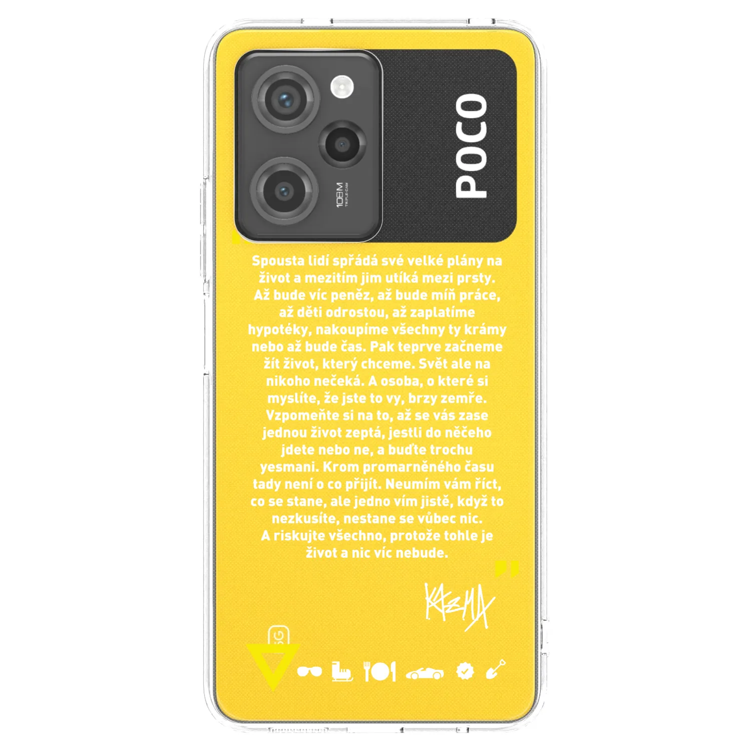 Picasee silikonový černý obal pro Xiaomi Poco X5 Pro - Kazma - BUĎTE TROCHU YESMANI