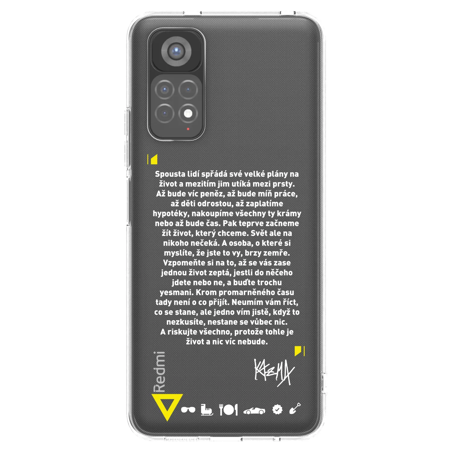 Picasee silikonový průhledný obal pro Xiaomi Redmi Note 11S 5G - Kazma - BUĎTE TROCHU YESMANI