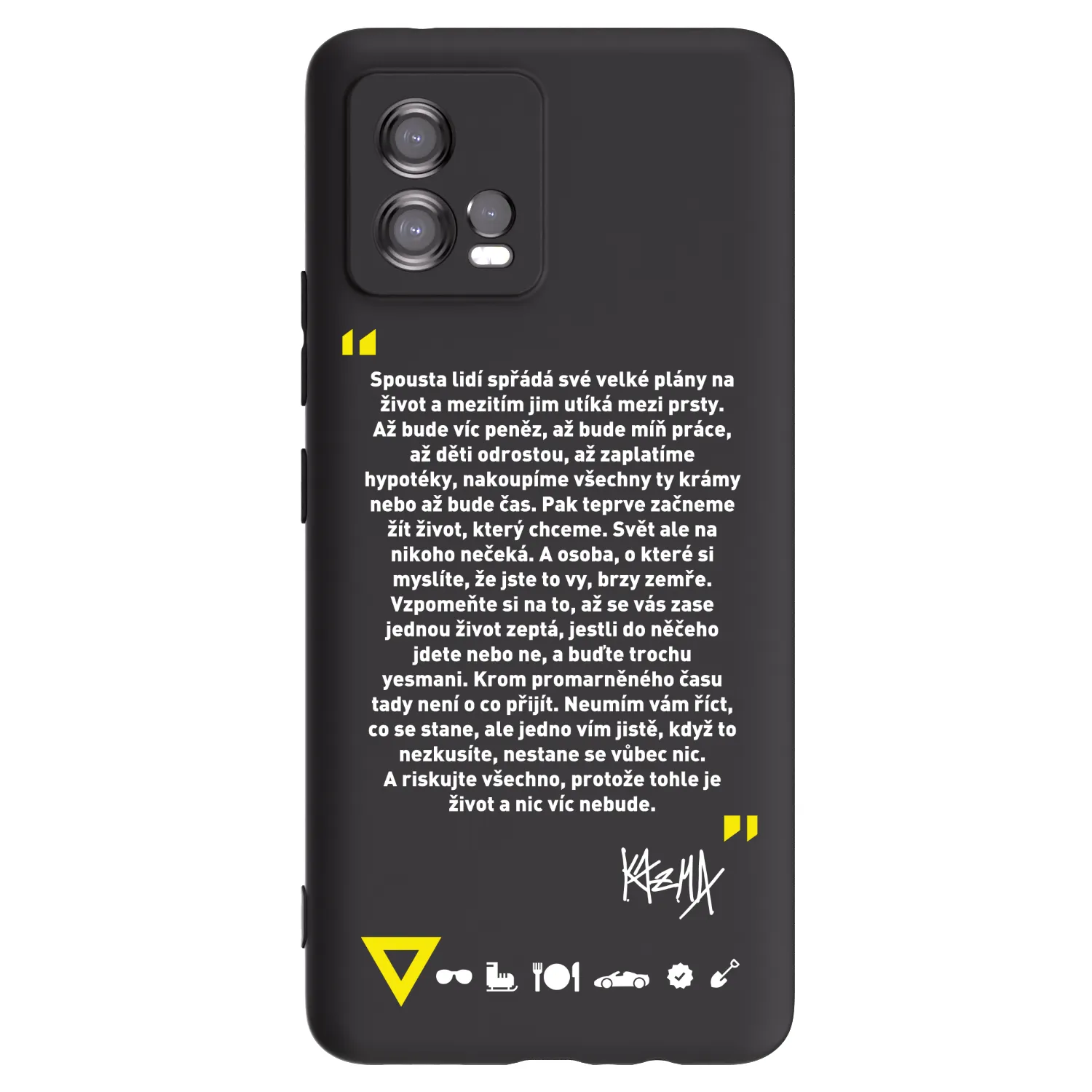 Picasee silikonový černý obal pro Motorola Moto G72 - Kazma - BUĎTE TROCHU YESMANI