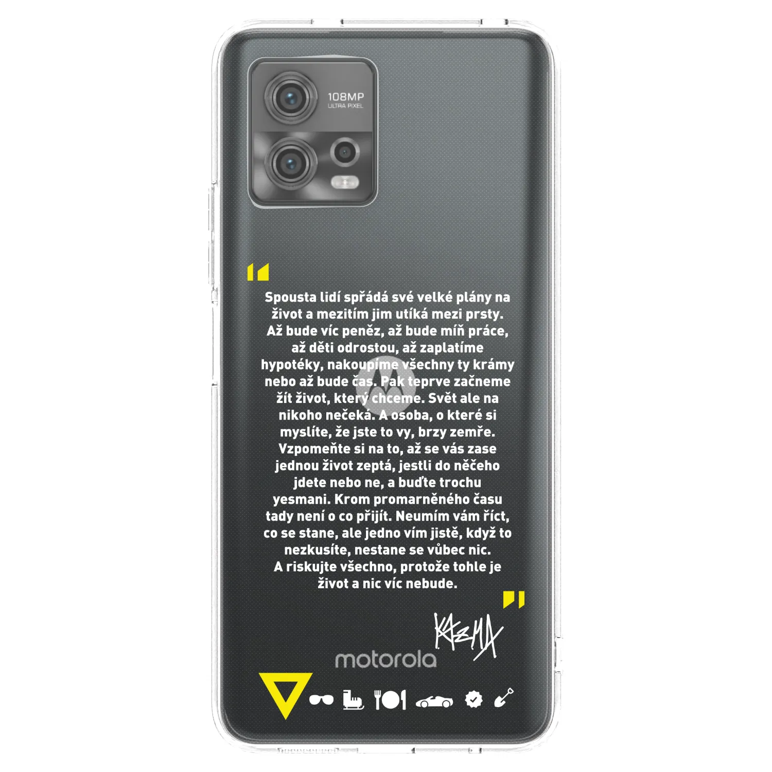 Picasee silikonový průhledný obal pro Motorola Moto G72 - Kazma - BUĎTE TROCHU YESMANI