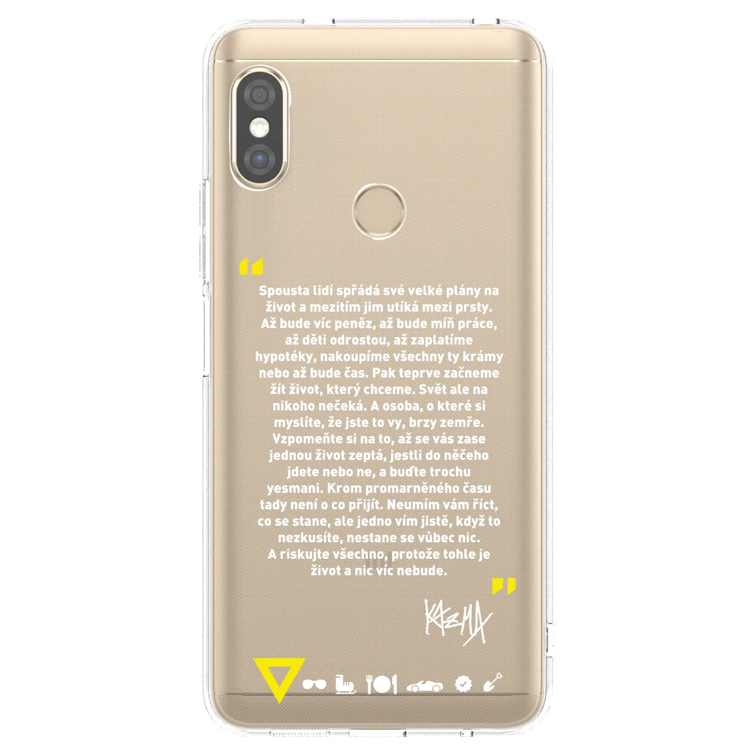 Picasee silikonový průhledný obal pro Xiaomi Redmi Note 5 Global - Kazma - BUĎTE TROCHU YESMANI