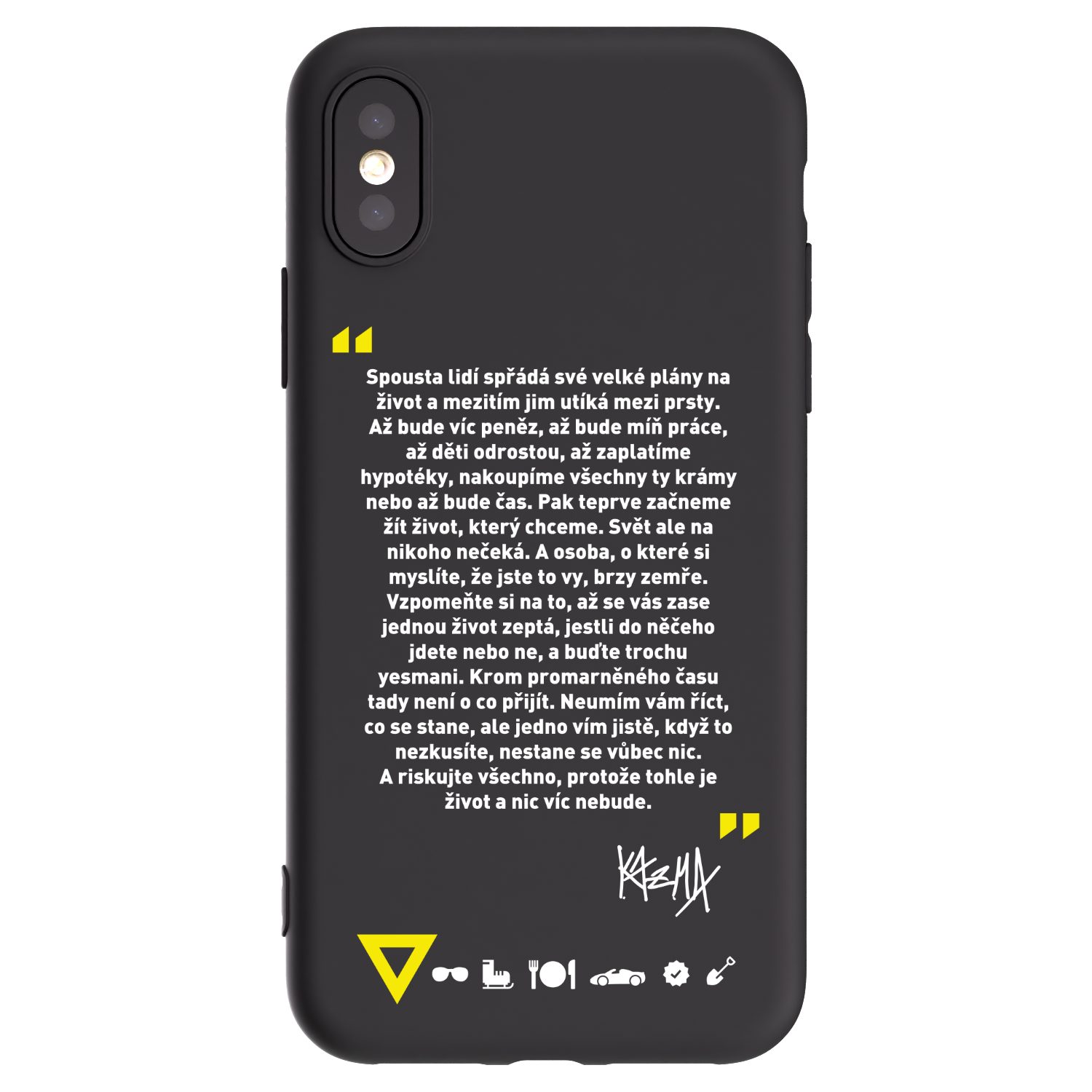 Picasee silikonový černý obal pro Apple iPhone X/XS - Kazma - BUĎTE TROCHU YESMANI