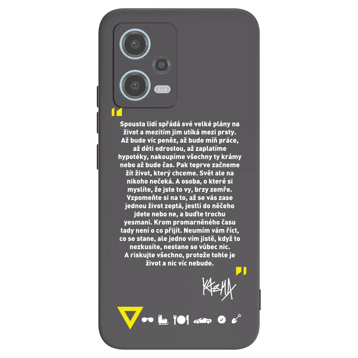 Picasee silikonový černý obal pro Xiaomi Redmi Note 12 5G - Kazma - BUĎTE TROCHU YESMANI