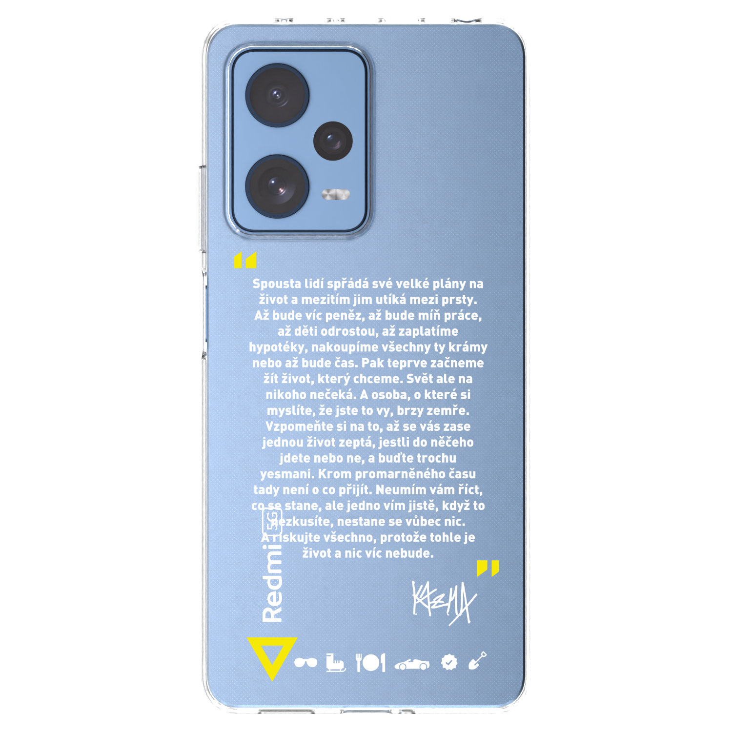 Picasee silikonový průhledný obal pro Xiaomi Redmi Note 12 Pro 5G - Kazma - BUĎTE TROCHU YESMANI