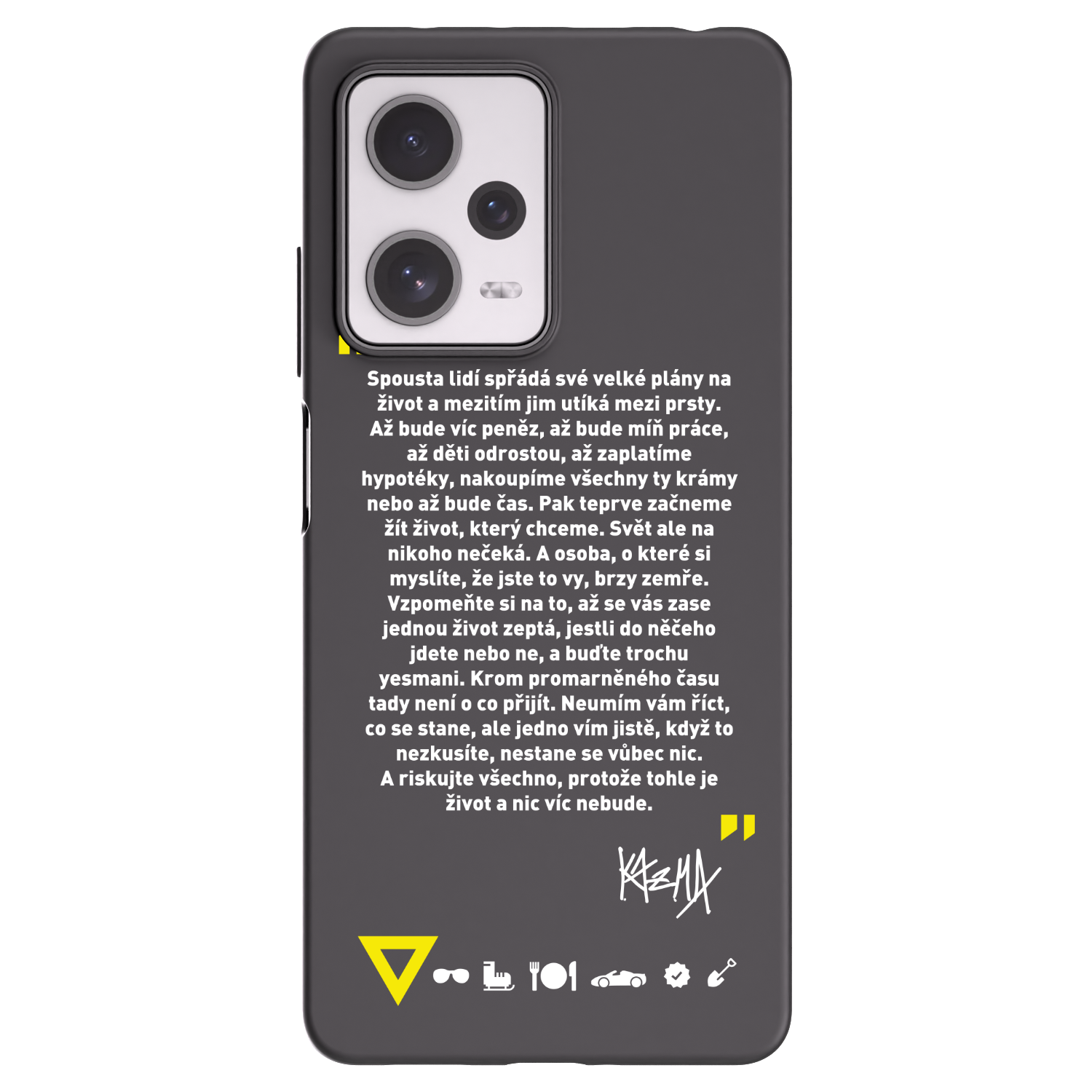 Picasee silikonový černý obal pro Xiaomi Redmi Note 12 Pro+ 5G - Kazma - BUĎTE TROCHU YESMANI