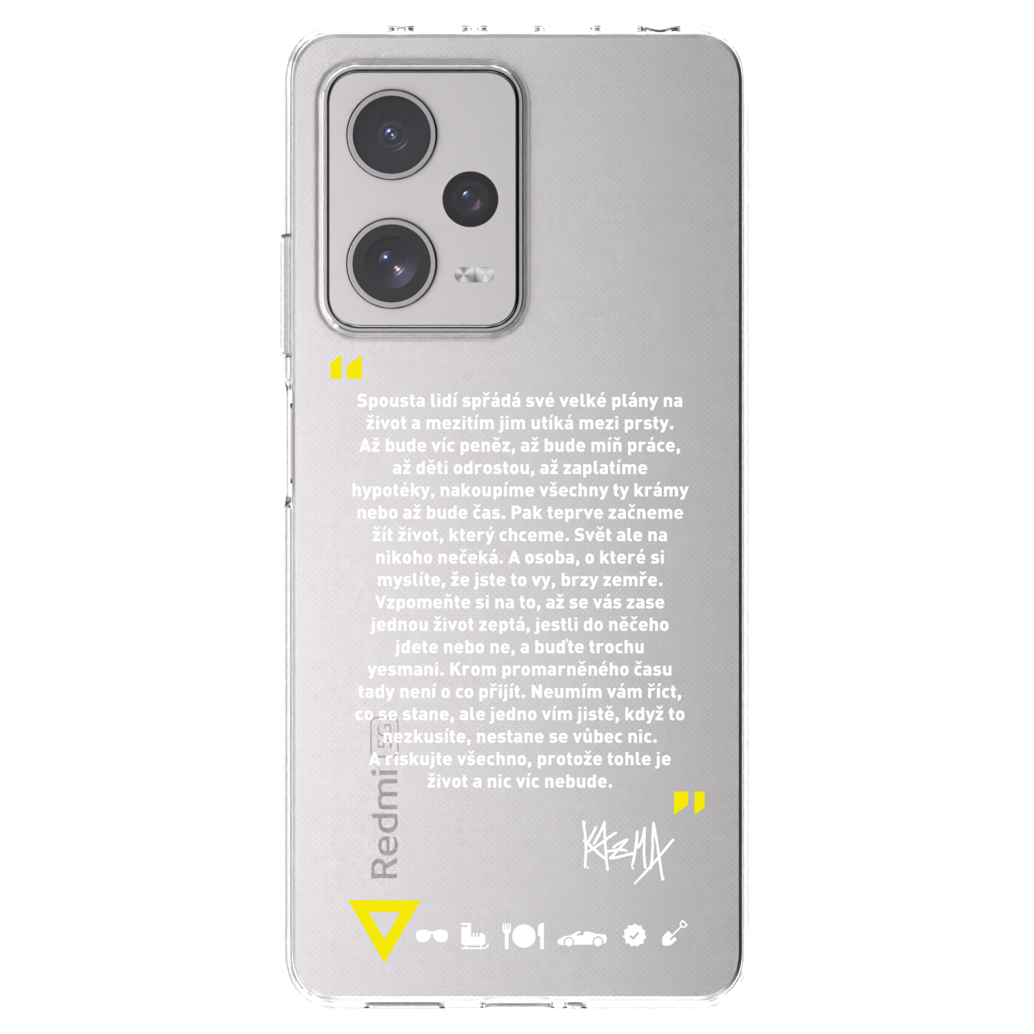 Picasee silikonový průhledný obal pro Xiaomi Redmi Note 12 Pro+ 5G - Kazma - BUĎTE TROCHU YESMANI