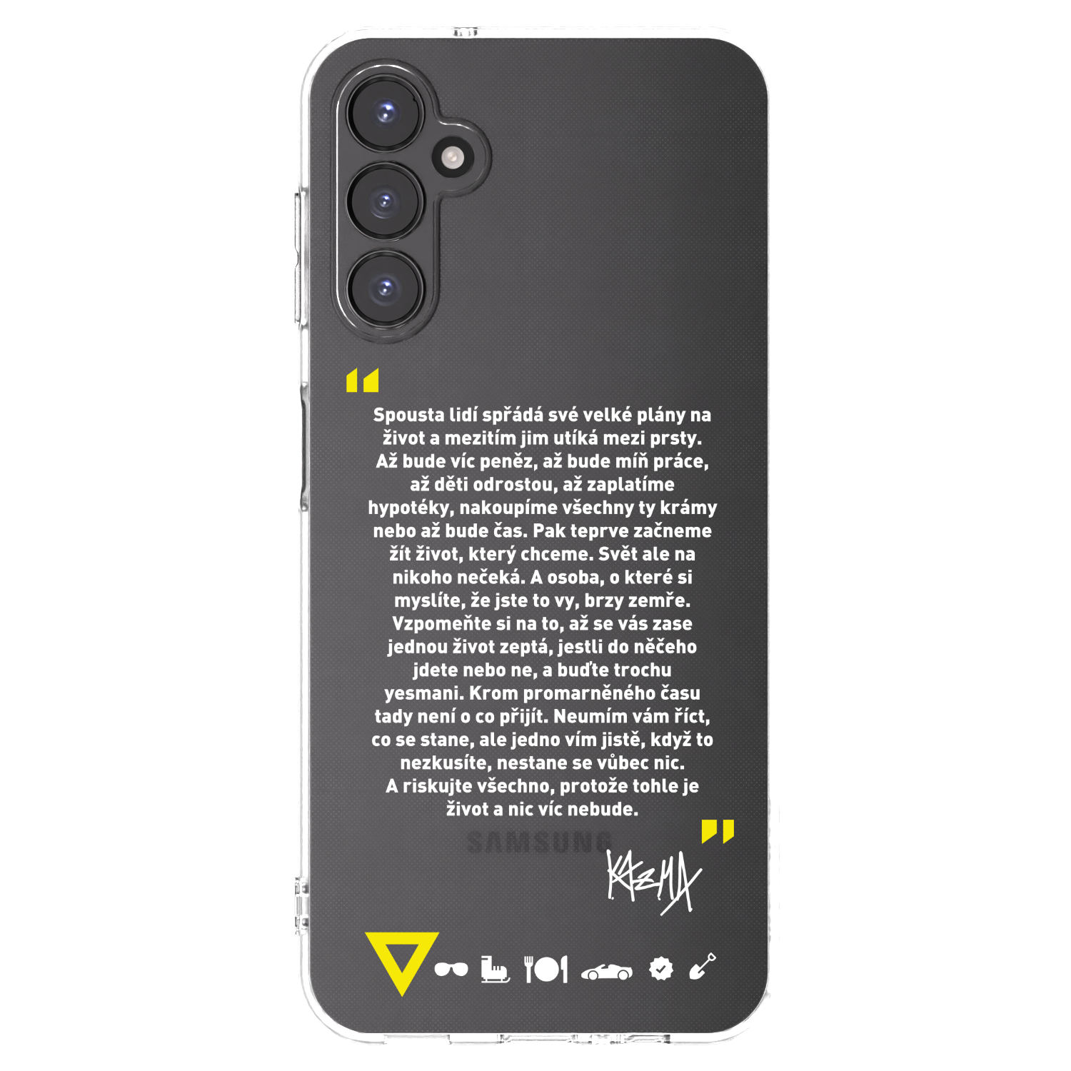 Picasee silikonový průhledný obal pro Samsung Galaxy A14 5G A146P - Kazma - BUĎTE TROCHU YESMANI