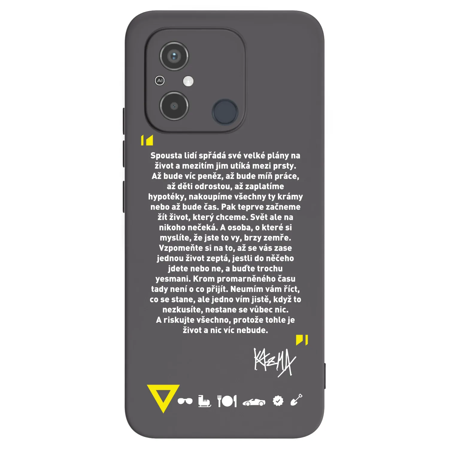Picasee silikonový černý obal pro Xiaomi Redmi 12C - Kazma - BUĎTE TROCHU YESMANI