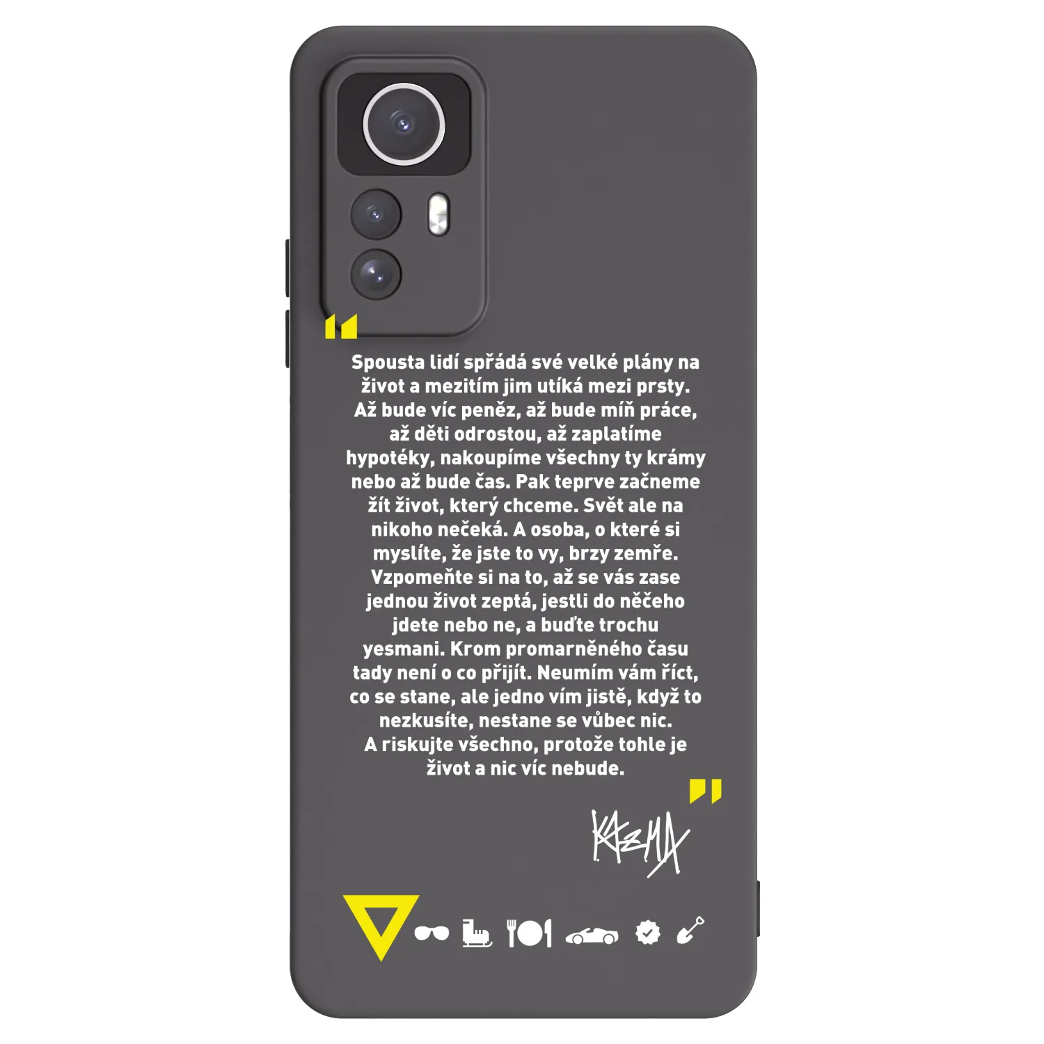 Picasee silikonový černý obal pro Xiaomi Redmi Note 12S - Kazma - BUĎTE TROCHU YESMANI