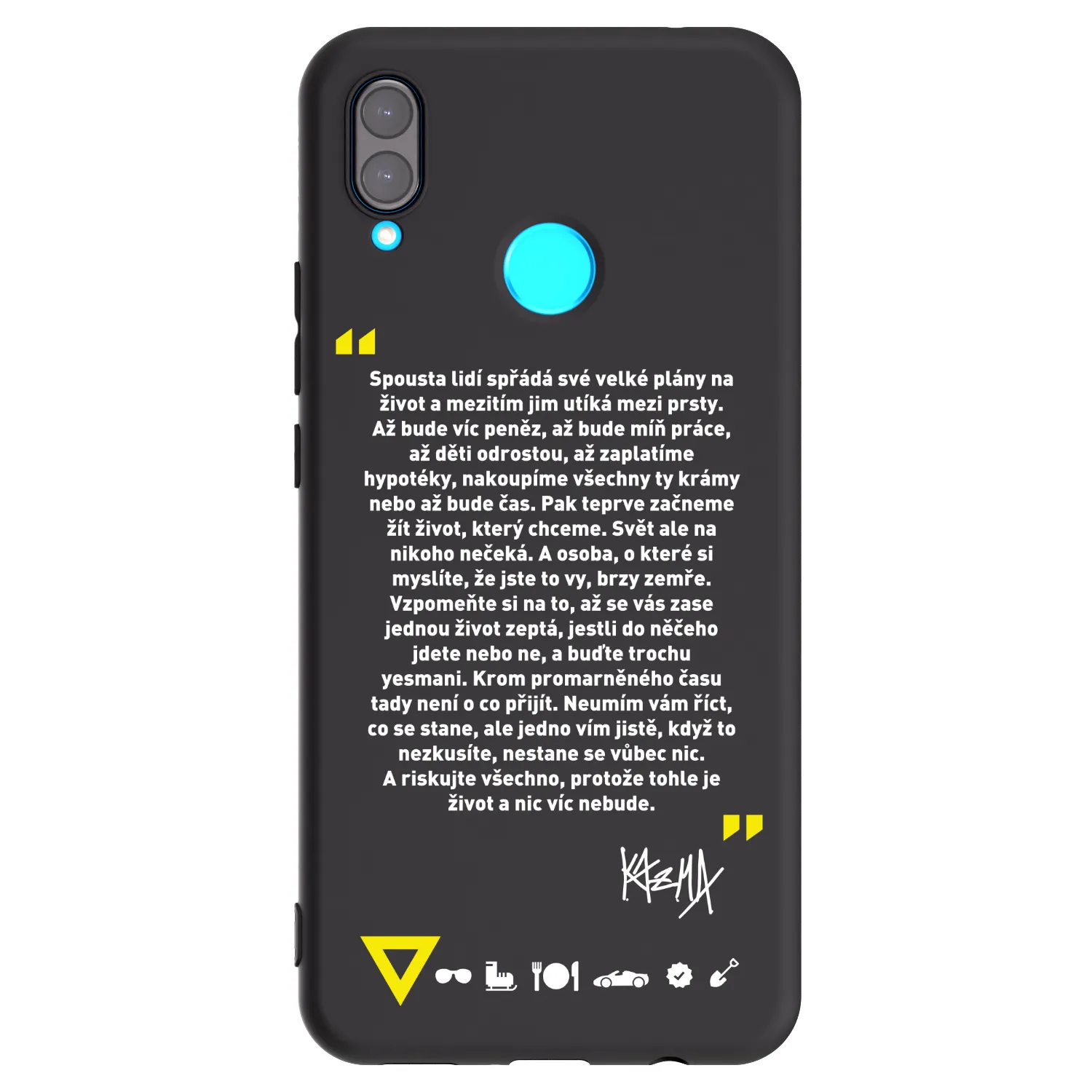 Picasee silikonový černý obal pro Huawei Nova 3 - Kazma - BUĎTE TROCHU YESMANI