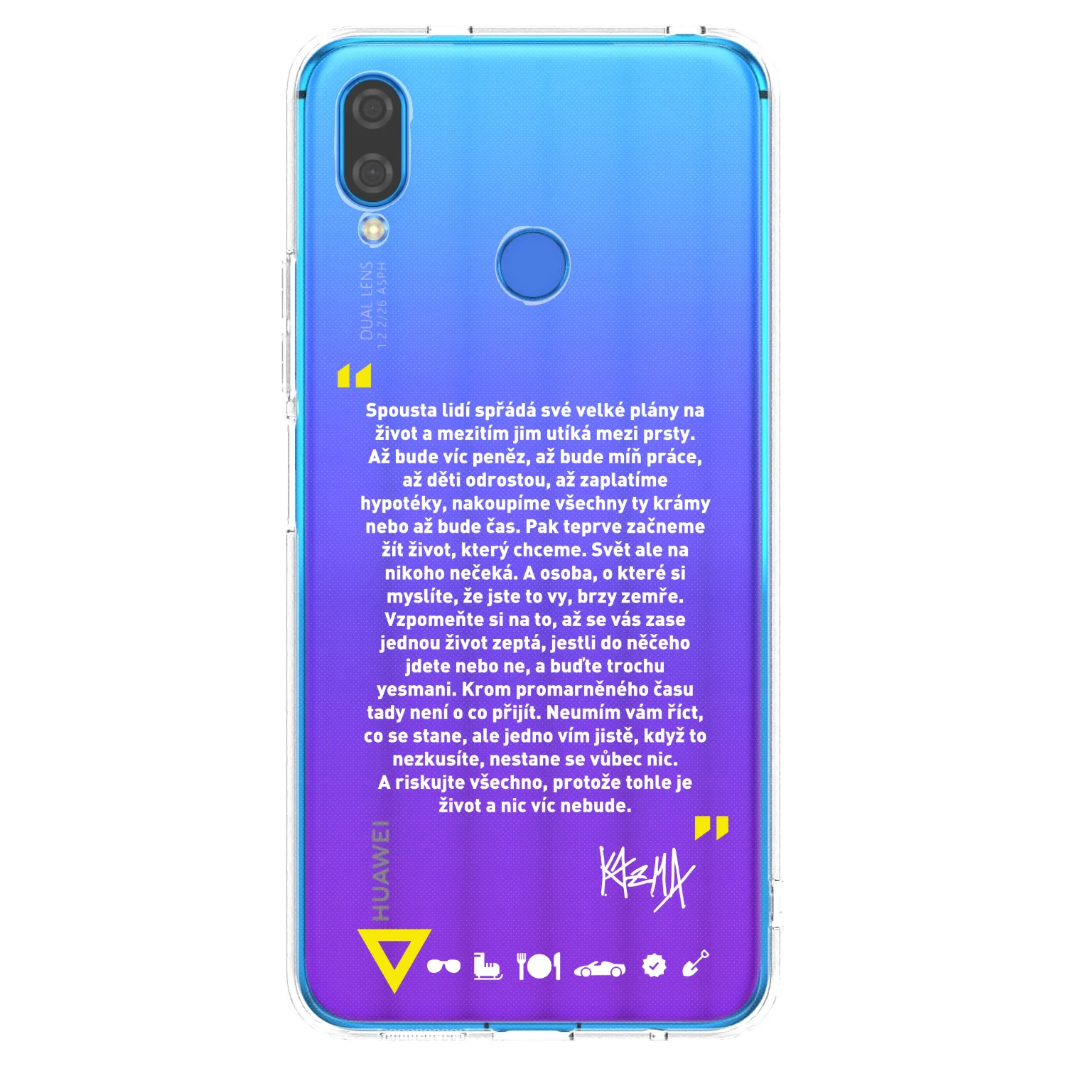 Picasee silikonový průhledný obal pro Huawei Nova 3 - Kazma - BUĎTE TROCHU YESMANI