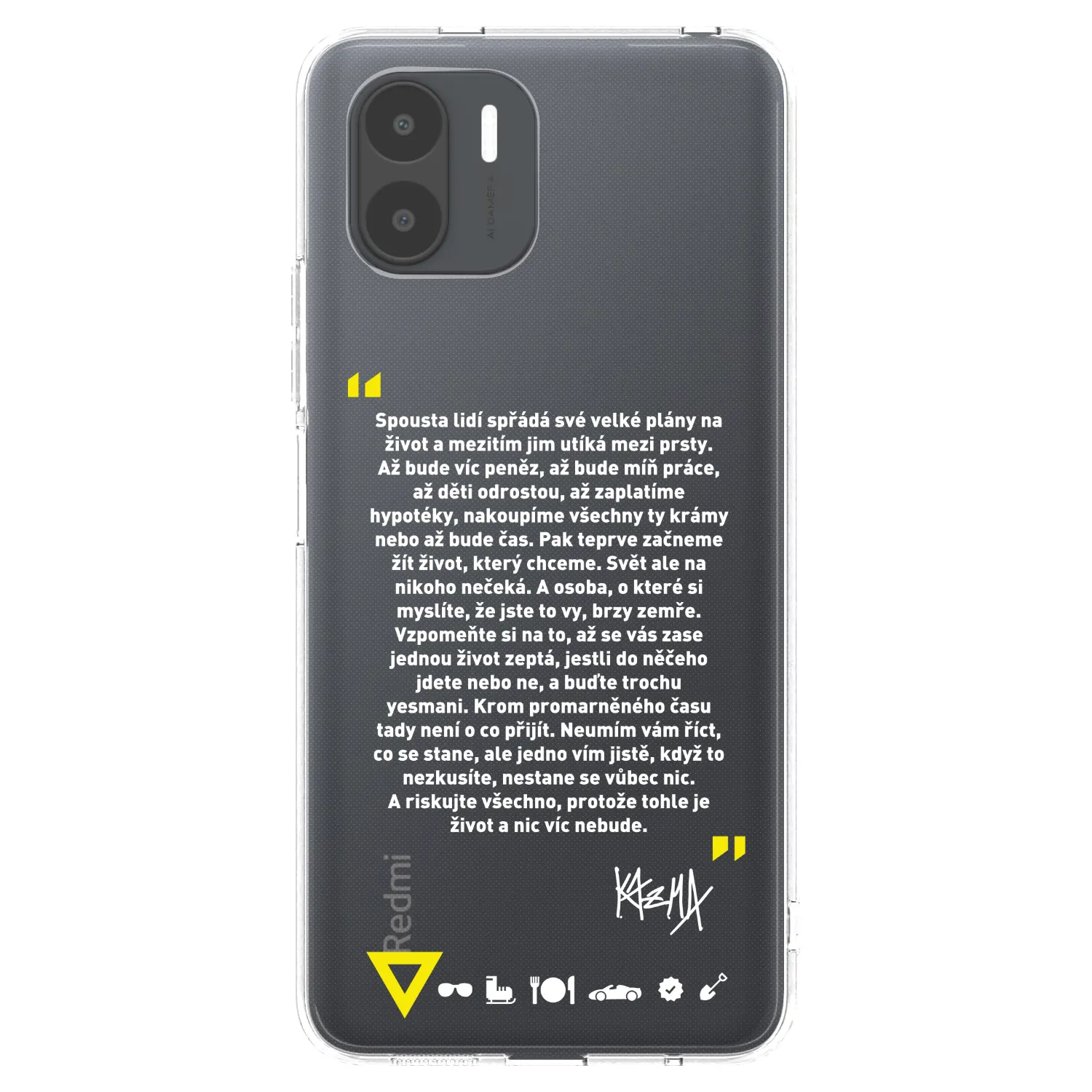 Picasee silikonový průhledný obal pro Xiaomi Redmi A2 - Kazma - BUĎTE TROCHU YESMANI