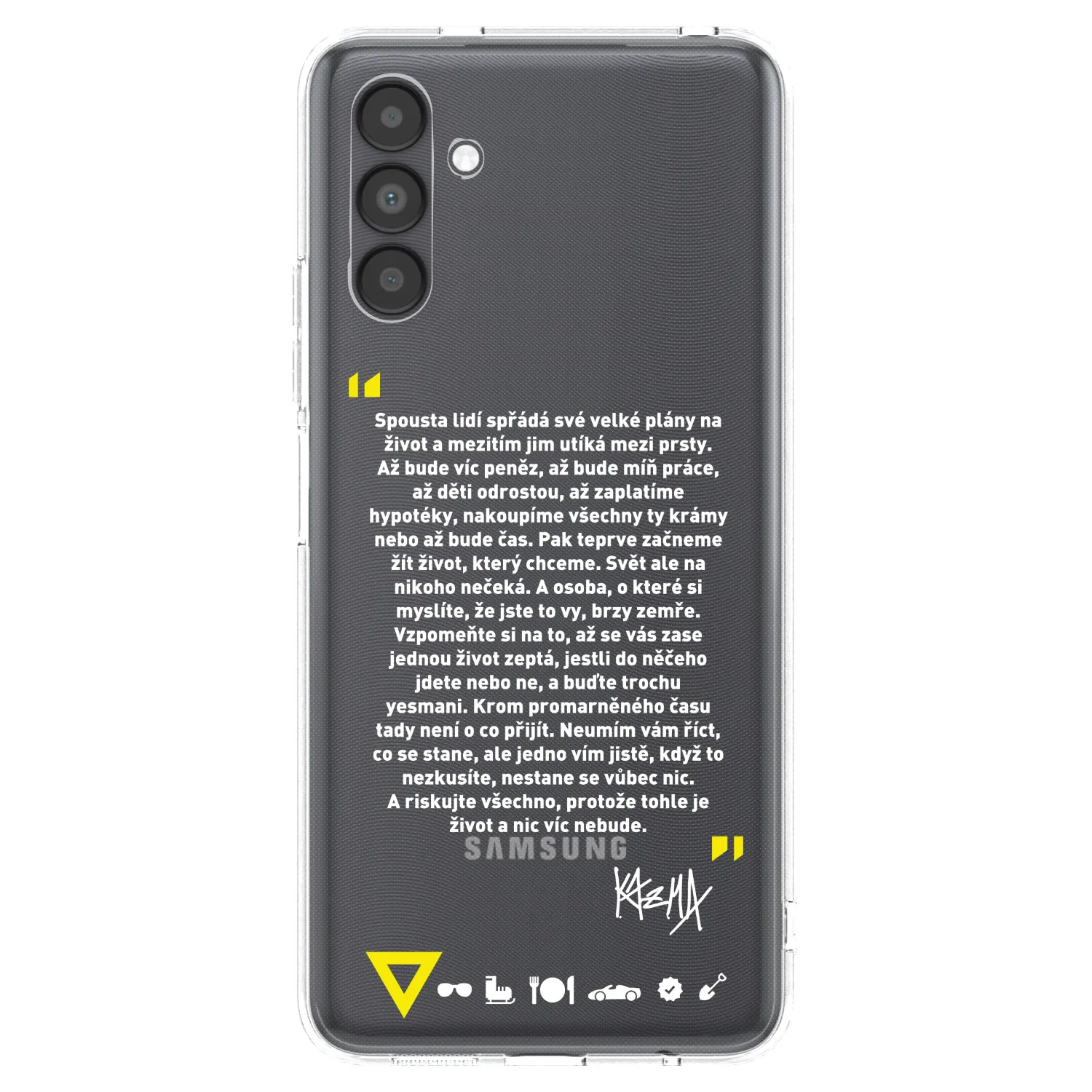 Picasee silikonový průhledný obal pro Samsung Galaxy A04s A047F - Kazma - BUĎTE TROCHU YESMANI