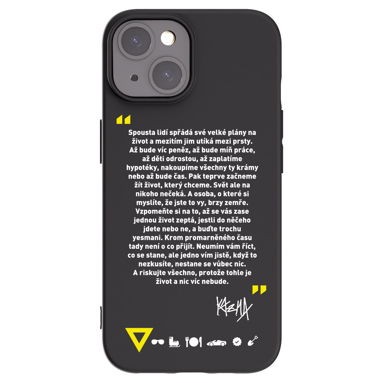 Picasee silikonový černý obal pro Apple iPhone 15 - Kazma - BUĎTE TROCHU YESMANI