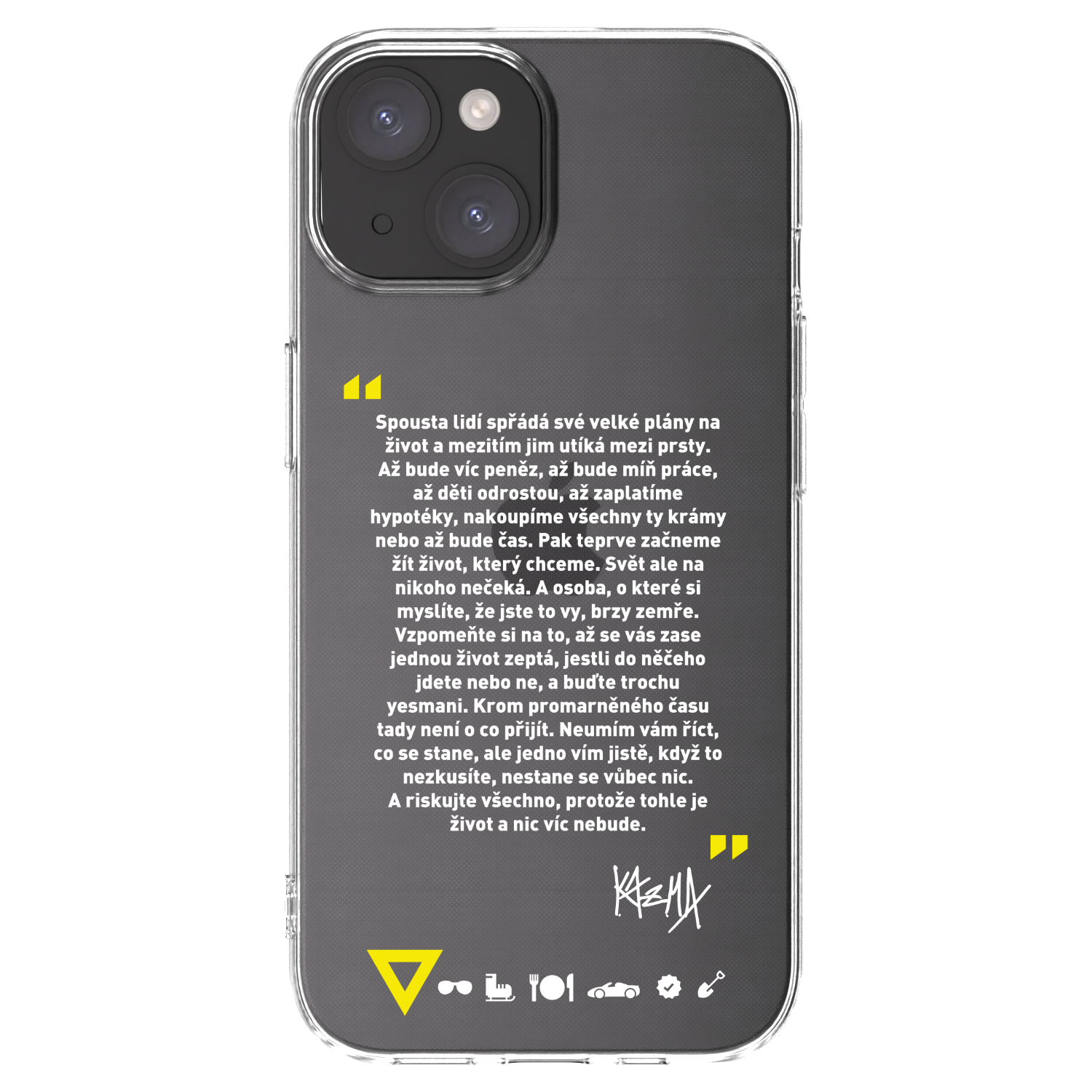 Picasee silikonový průhledný obal pro Apple iPhone 15 - Kazma - BUĎTE TROCHU YESMANI
