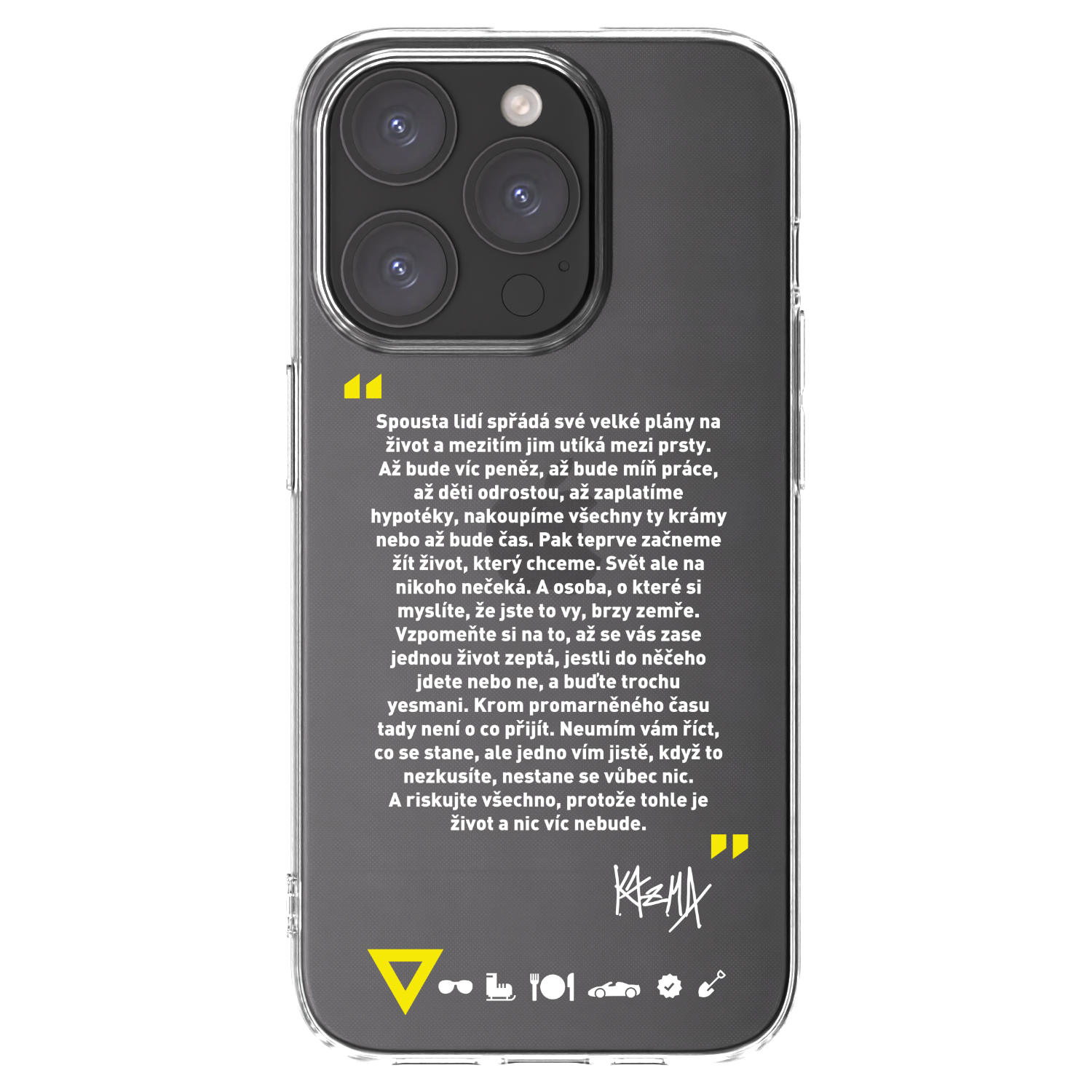 Picasee silikonový průhledný obal pro Apple iPhone 15 Pro - Kazma - BUĎTE TROCHU YESMANI