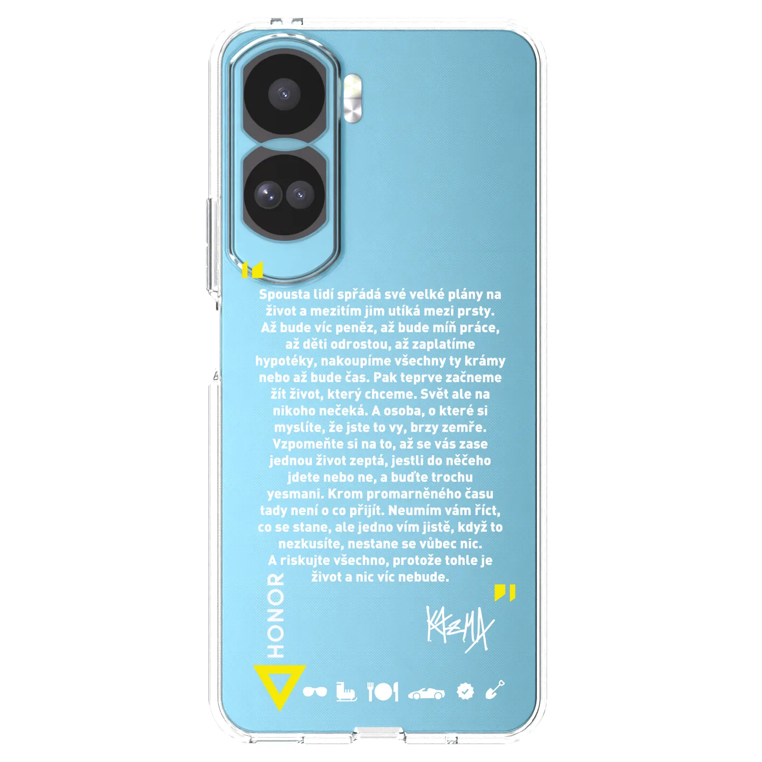 Picasee silikonový průhledný obal pro Honor 90 Lite 5G - Kazma - BUĎTE TROCHU YESMANI