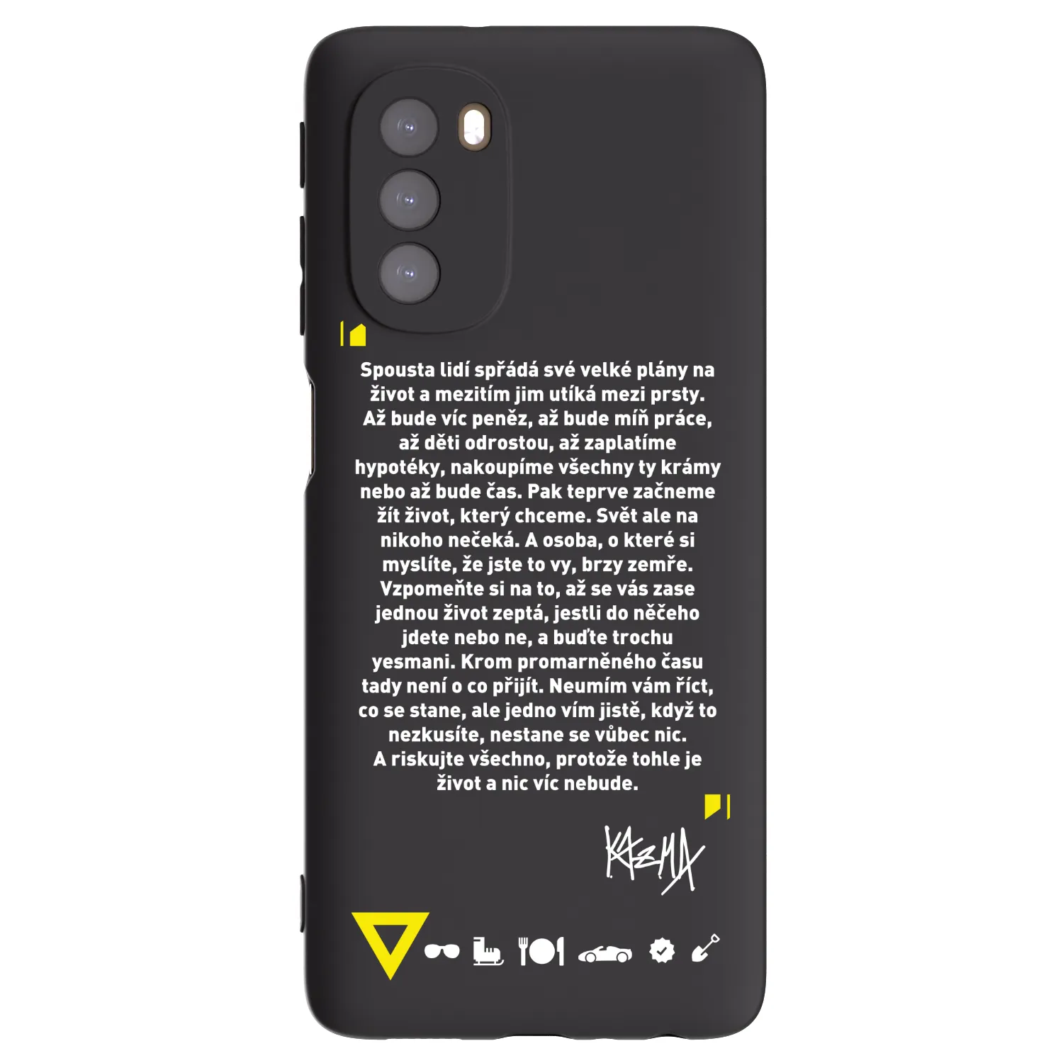 Picasee silikonový černý obal pro Motorola Moto G51 - Kazma - BUĎTE TROCHU YESMANI