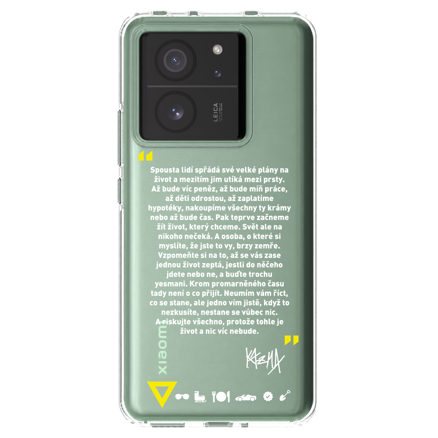 Picasee silikonový průhledný obal pro Xiaomi 13T - Kazma - BUĎTE TROCHU YESMANI