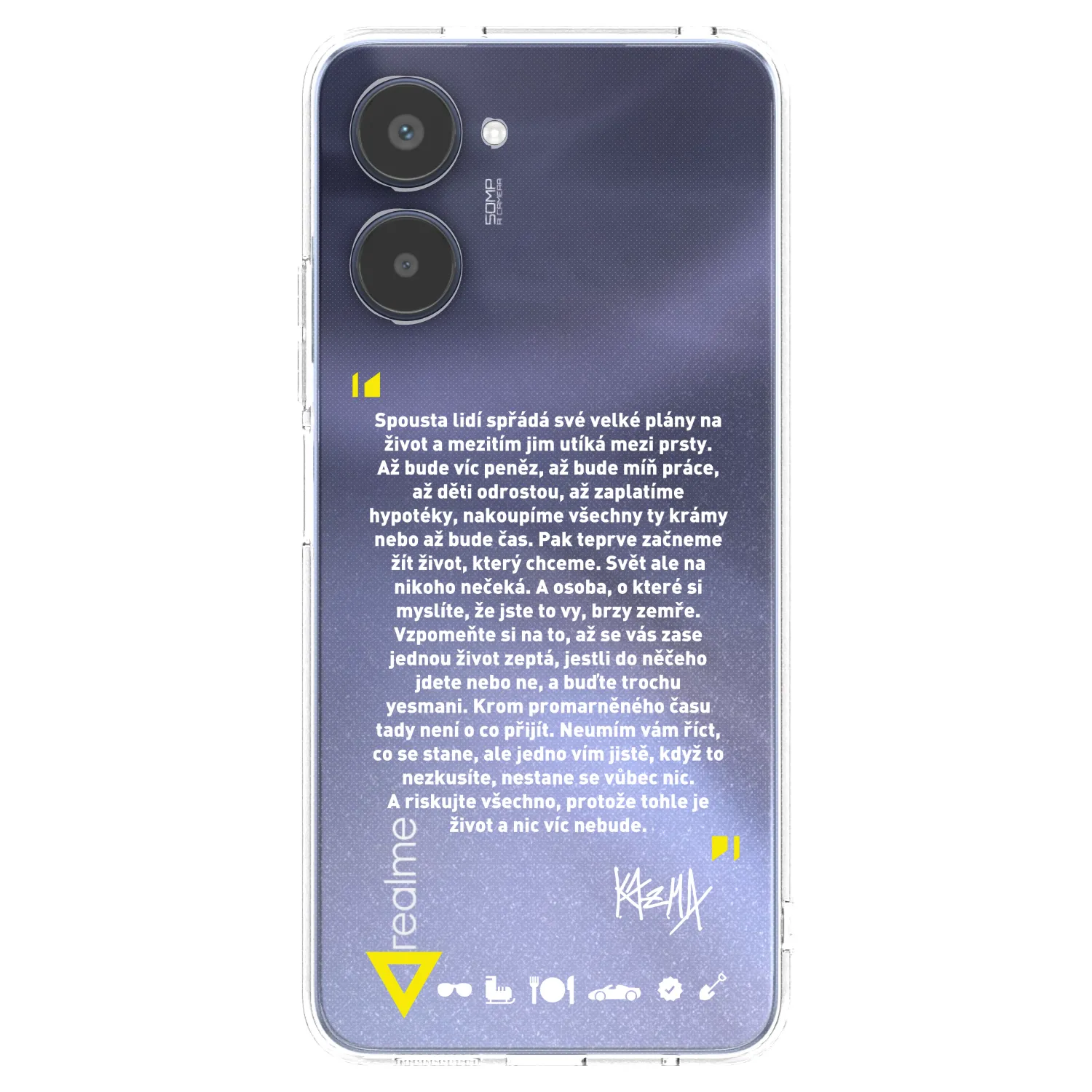 Picasee silikonový průhledný obal pro Realme 10 4G - Kazma - BUĎTE TROCHU YESMANI