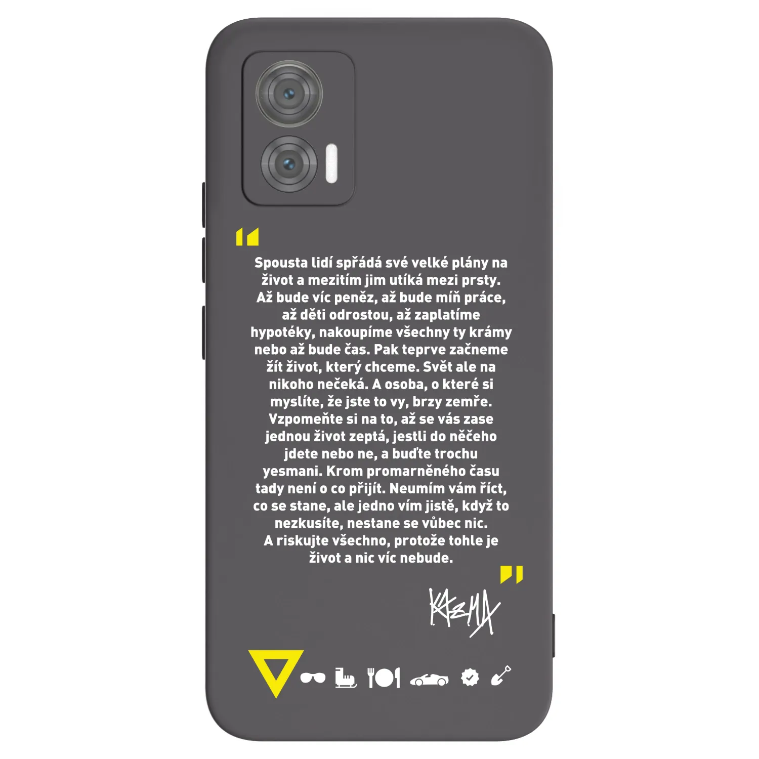 Picasee silikonový černý obal pro Motorola Edge 30 Neo - Kazma - BUĎTE TROCHU YESMANI